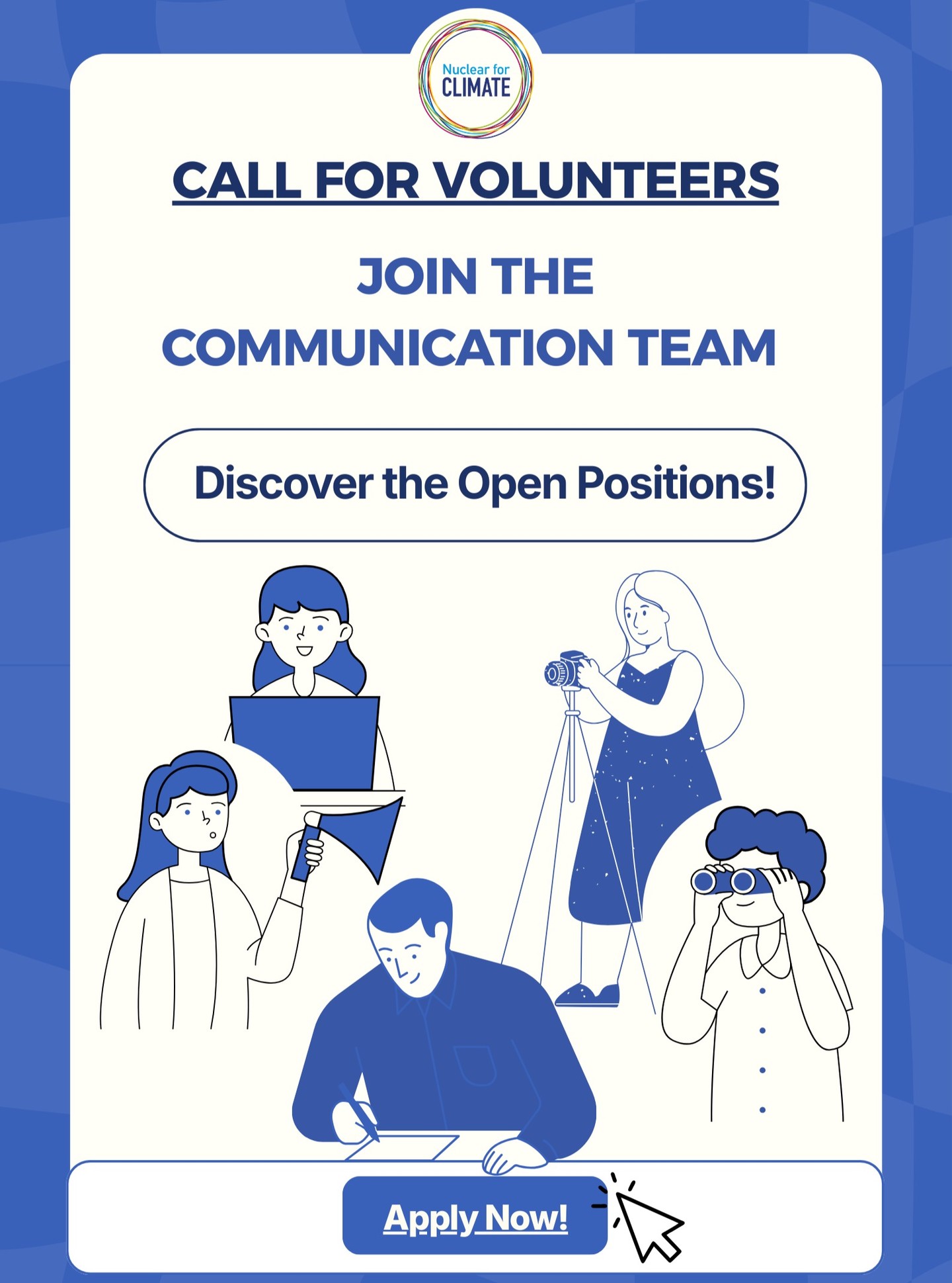 🌍 Nuclear for Climate Call for Volunteers - Discover the Communication Team Roles! 📣
📢 Are you passionate about climate action, advocacy and science communication?
🌱 Do you want to join an international team and help shape the conversation on low-carbon solutions on the road to #COP31 in Antalya 🇹🇷?
🤝 Nuclear for Climate is recruiting volunteers to join its Communication Team and support the delivery of the 2026 campaign — from digital outreach to media engagement and on-site COP activities.
🙋🎙️🙋♀️ Open volunteer positions include:
- Communication Lead
- Press & Media Relations Officer
- Community Managers (LinkedIn, X, Instagram, TikTok)
- Content Writers (short- and long-form)
- Videographer / Video Editor
- Graphic Designer
📅 Application deadline: 15 February
👉 Apply now: Link in bio
❓ Questions? Send us a DM!
#Nuclear4Climate #COP31 #ClimateAction #ScienceCommunication #TogetherIsBetter #NetZeroNeedsNuclear