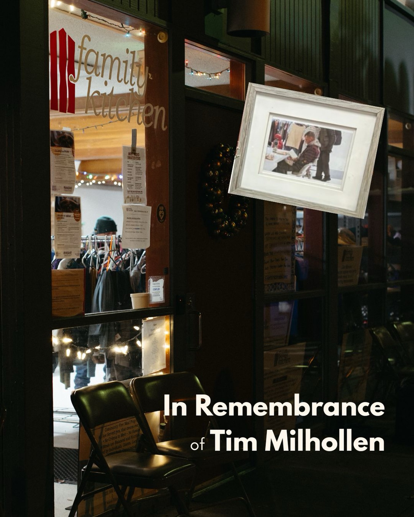 Over the weekend, one of our regular diners at Family Kitchen died from exposure while experiencing unsheltered homelessness. We mourn both the loss and the circumstances under which it occurred. Tim will be remembered for his sense of humor, his love of rock music, and for his friendly presence. We miss him ❤️
If you would like to honor Tim, please consider either a cash or gear donation: we are accepting cold weather items such as blankets, sleeping bags and jackets to be shared with our diners in need.