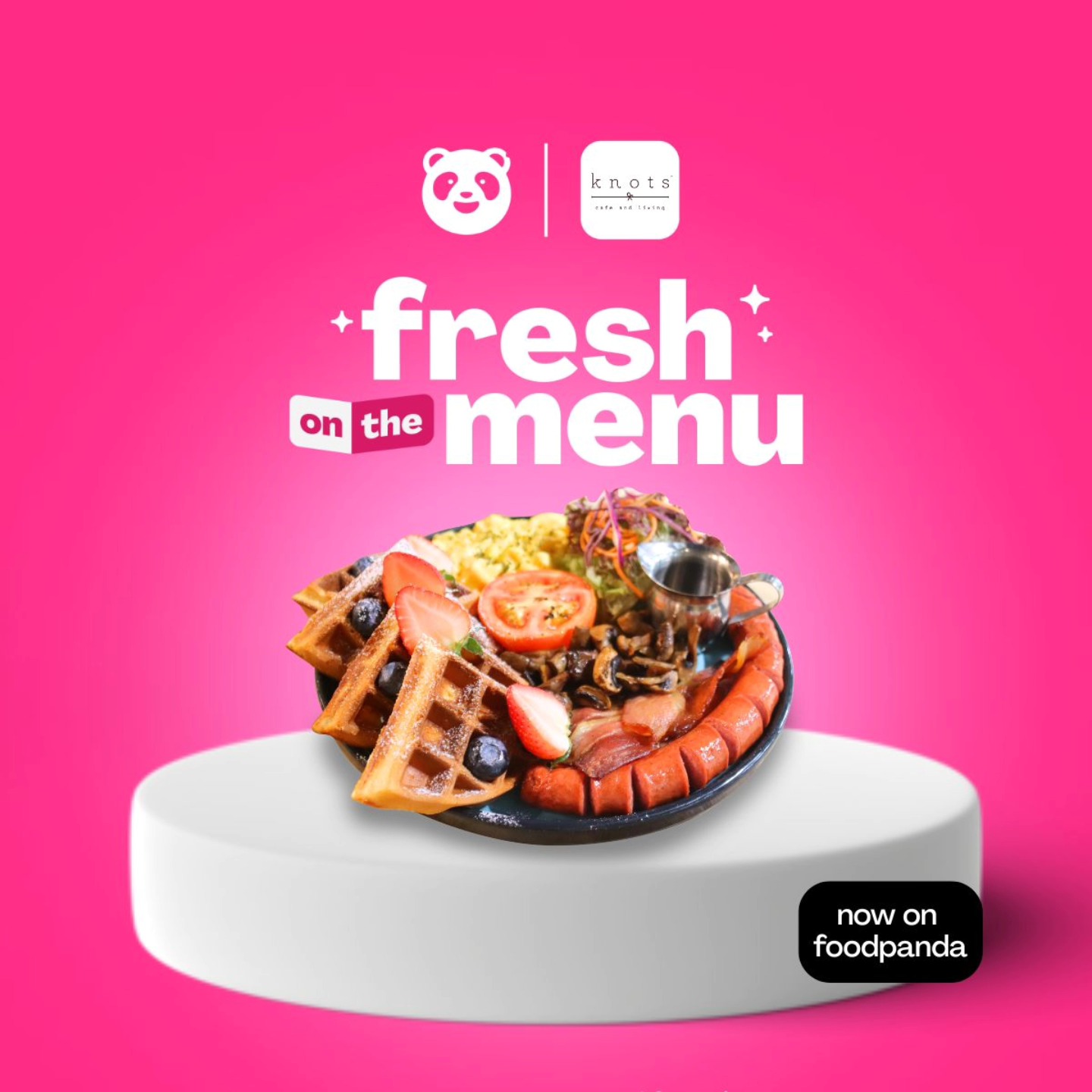 🚗 We’re now on FoodPanda! From brunch platters to hearty mains and sweet treats, get your Knots Cafe faves delivered to your doorstep. 🧇🍝🍰