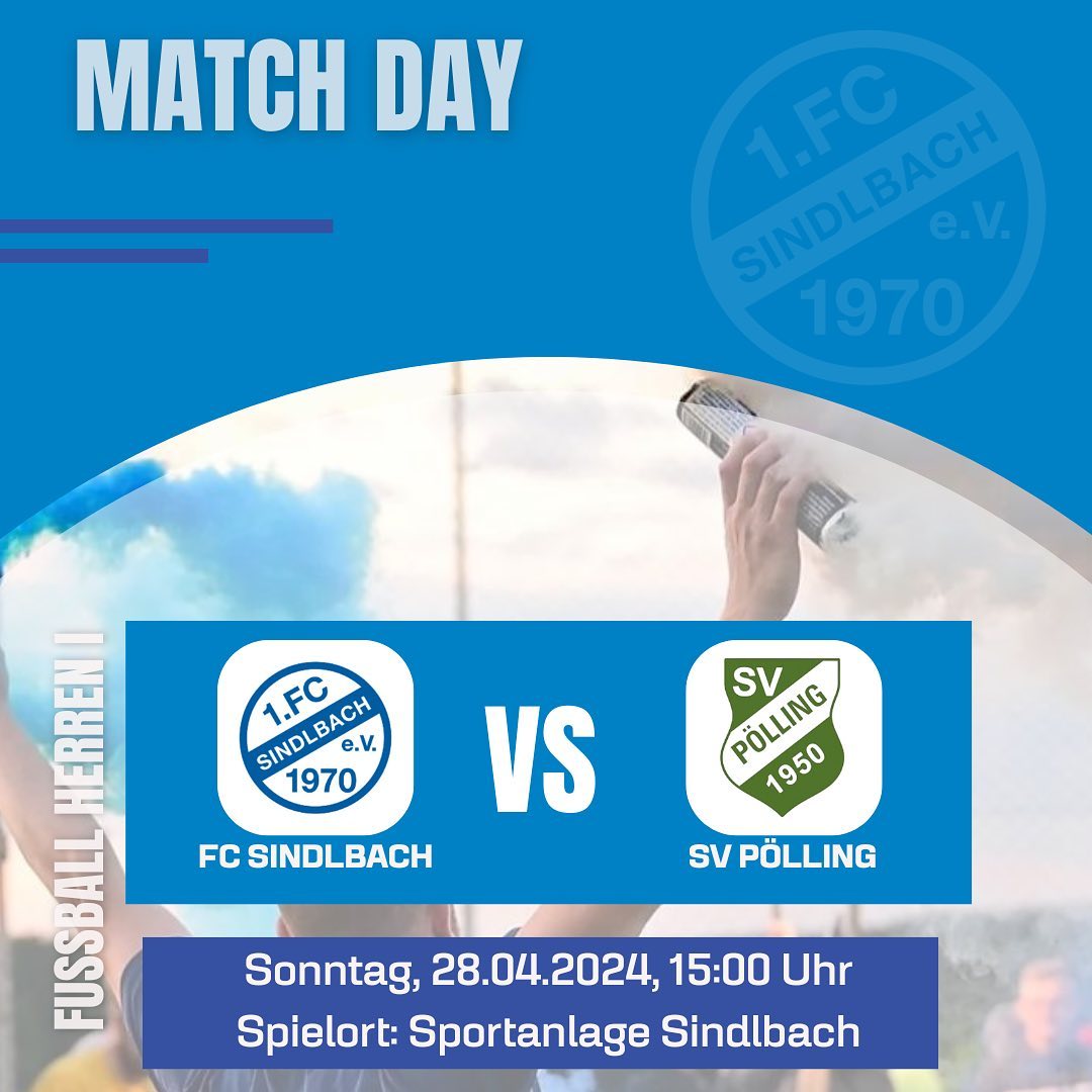 +++21.Spieltag+++
An diesem Sonntag ist der Spitzenreiter aus Pölling bei uns zu Gast in Sindlbach, im Hinspiel mussten Wir uns leider 3:0 geschlagen geben..
Wir hoffen wieder auf zahlreiche Unterstützung, damit die Punkte in Sindlbach bleiben 💪🏾💙🤍
Anpfiff um 15:00 Uhr, auf ein spannendes Spiel 🤝🏽
Bis Sonntag
#FCS💙🤍#blauweiß