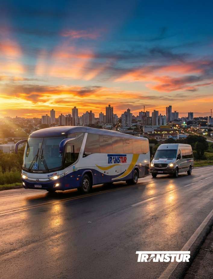 Quando o caminho é tão importante quanto o destino
Na Transtur Turismo, cada viagem é planejada para oferecer conforto, segurança e tranquilidade, do início ao fim. Seja para turismo, eventos, viagens corporativas ou traslados, nossa frota moderna e equipe qualificada garantem uma experiência à altura do seu destino.
Viaje com quem entende de estrada e cuida de cada detalhe.
Transtur Turismo — movendo pessoas com excelência.
Solicite seu orçamento e viaje com confiança!