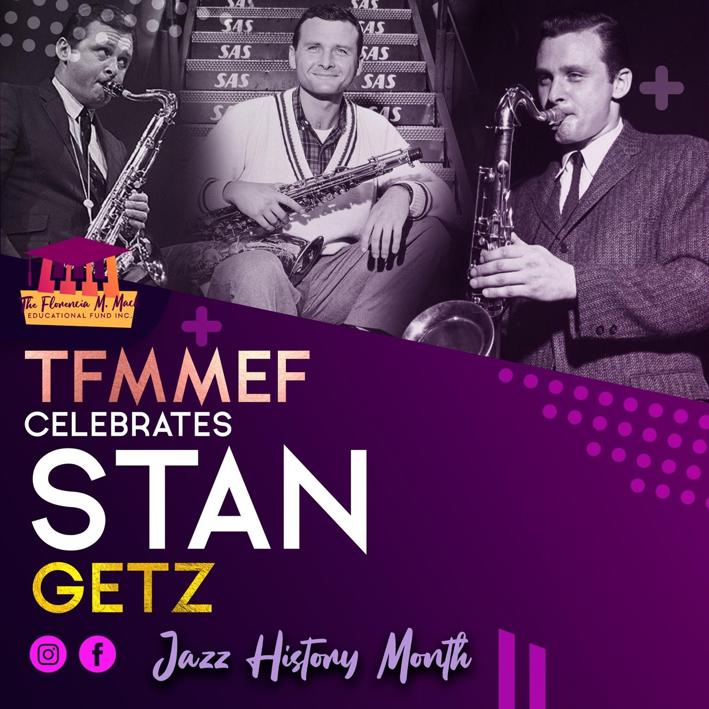 TFMMEF celebrates Stan Getz, an American Tenor Saxophonist. "Getz is one of a relatively small group of jazz stylists who can lay personal claim to material by sole irute of their interpretive integrity." - Gary Giddens
#jazzmusicmonth #musiciansmatter #musicsaveslives #musicmajors #clefclubofphiladelphia #kimmelcenter #estherboyerschoolofmusic #curtisschoolofmusic