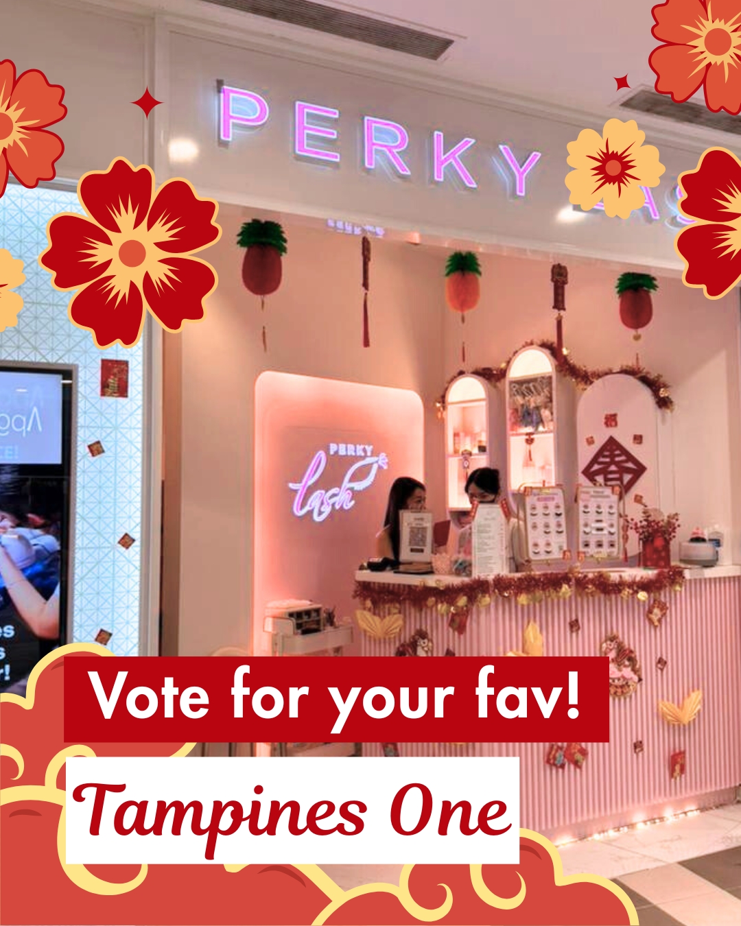 🧧✨ CNY Deco Spotlight: Tampines One ✨🧧
Tampines 1 is all dressed up too 🏮
Like if you vote Tampines outlet!
#perkylash