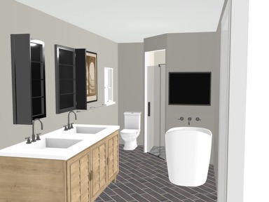 🪄✨ Before we choose finishes, we choose function.
Construction-based interior design is all about space planning: making sure the layout supports how you live and that it flows well… this ultimately sets the project up for a smoother build.
Sharing two preliminary (rough draft) bathroom design options here: wet room (tub inside the shower) vs standalone tub outside of the shower.
Same goal, but a totally different experience visually and in the construction details (waterproofing, drainage, glass placement, and clearances).
The right plan means:
• better flow
• smarter storage
• fewer build surprises
• a bathroom that feels effortless every day
🙋🏼♀️Which direction are you leaning: wet room or standalone tub? 👇
#bathroomdesign #spaceplanning #wetroom #bathroomlayout #interiordesignstudio newconstructiondesign renovationdesign designplanning constructiondetails designbuild