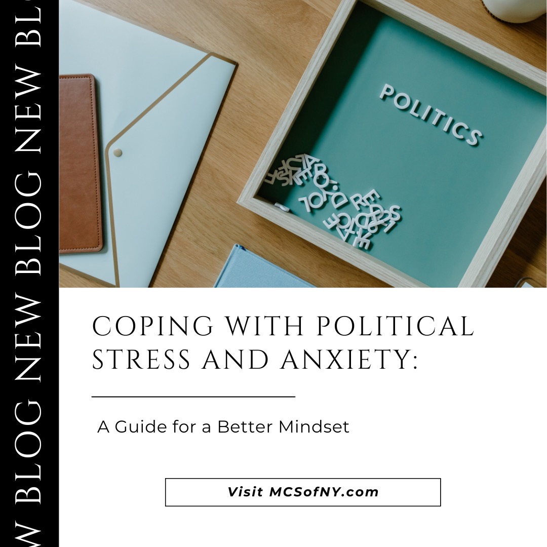 🌍 Feeling overwhelmed by political stress and anxiety? You’re not alone! As the election approaches, it’s important to prioritize your mental well-being. Check out our latest blog for practical tips on managing anxiety, setting boundaries, and staying informed without losing your peace of mind. ✨
👉 www.MCSofNY.com (link in bio)
#MentalHealthMatters #PoliticalStress #SelfCare #StayInformed #Election2024 #counseling #ny #nyc #westchester #weschestercounty #lohud