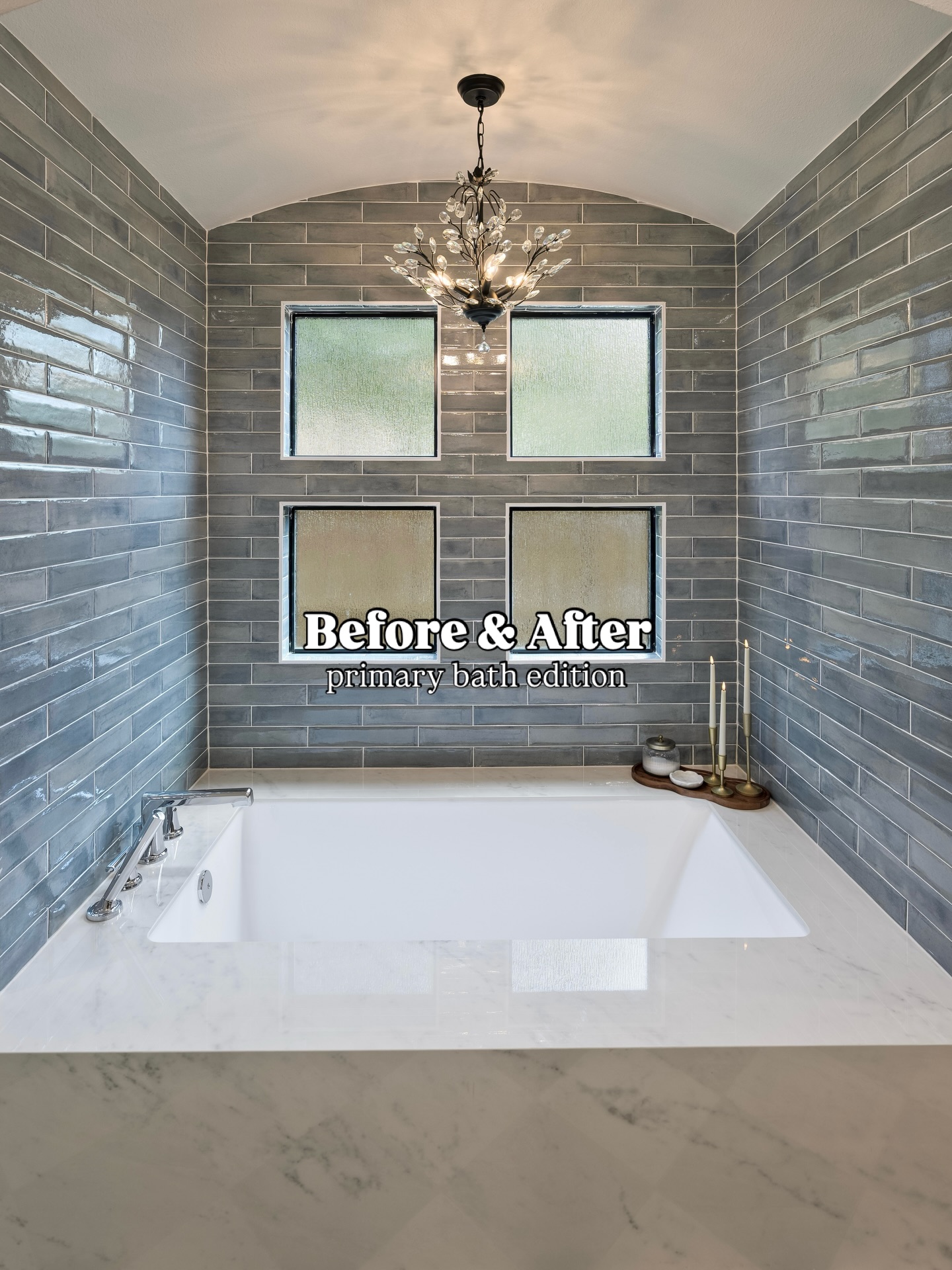 This is your sign to stop treating the primary bath like an afterthought.
Our client wanted this space to feel calm and relaxing, but still have a little personality. She asked for some color, a bit of fun, and finishes that would actually make her want to slow down in here.
So we layered in classic marble checkerboard floors, a lovely blue accent tile, warm stained cabinetry, and a soaking tub that feels like the exhale at the end of the day 🤍
The details you’ve all been begging for👇
✨ Marble Checkerboard Floor: @riadtile Bardiglio Grey 12”x12” Tumbled + Casablanca Carrara 12”x12” Tumbled
✨ Stained Cabinets: Job-built cabinets, custom stained to match Pureza Adam Smooth, Natural Grade Engineered Hardwood Flooring
✨ Blue Subway Tile: @tilebar Paint Azur Blue 3x16 Glossy Porcelain Subway Tile
✨ Dual Showerheads: @brizofaucet 87498-PC in Chrome
✨ LED Mirrors: @mmlighting Uttermost #09946
•
•
•
🛠️Awesome construction by @andersonfamilybuilders
📸Lovely Photos by @bayou.city.captured