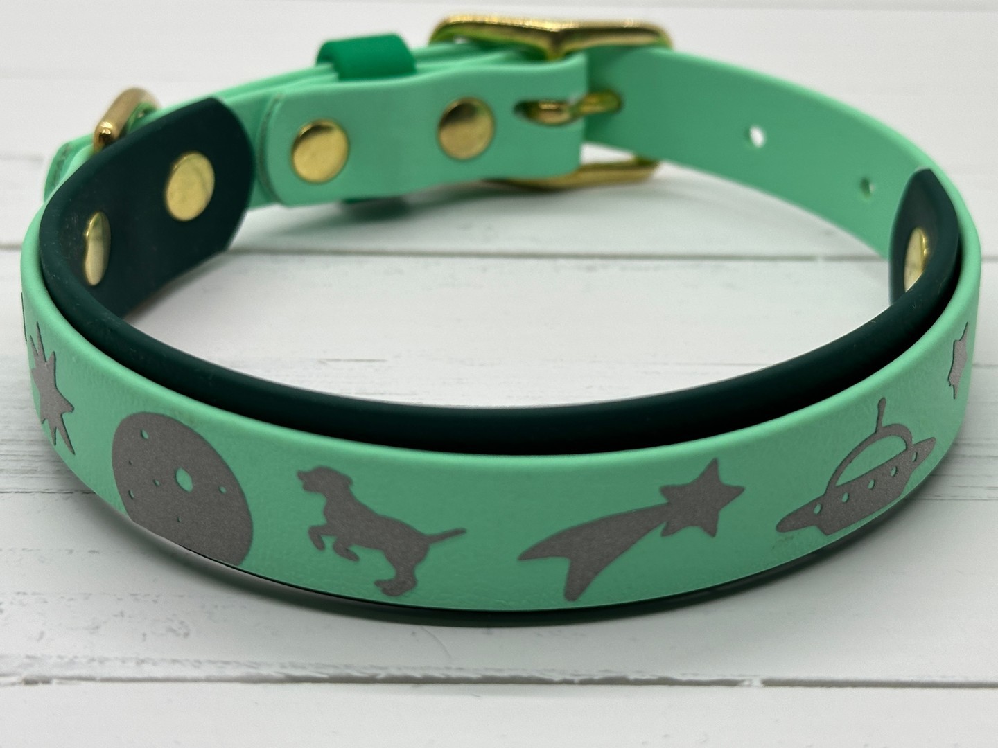 ✨ Elevate your pet's style with our Space Theme Reflective Layered Collar! 🌌 Plus, stay safe during nighttime walks with its reflective layers. Perfect for those who love fashion and functionality! Link in Bio #DogStyle #ReflectiveCollar #PetSafety