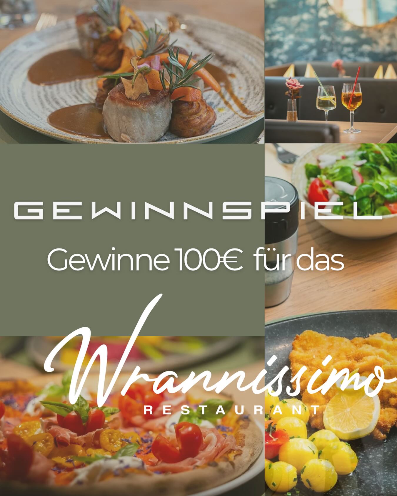 BEENDET 🔚
🏅 G E W I N N S P I E L 🏅
Gewinne einen 100 € Gutschein vom Wrannissimo 🍽️🍕
So nimmst du teil:
👉 Markiere eine Person, die dich ins Wrannissimo begleiten darf ☺️
👉 Folge @wrannissimo.restaurant
👉 Like diesen Beitrag
✨ ZUSATZLOS: Teile das Gewinnspiel in deiner Story
Der/die Gewinner:in wird per Zufallsprinzip am 11.02. ausgelost und per Direktnachricht kontaktiert.
ℹ️ Dieses Gewinnspiel steht in keiner Verbindung zu Facebook oder Meta und wird in keiner Weise von Facebook/Meta gesponsert, unterstützt oder organisiert.
Viel Glück 🍀✨