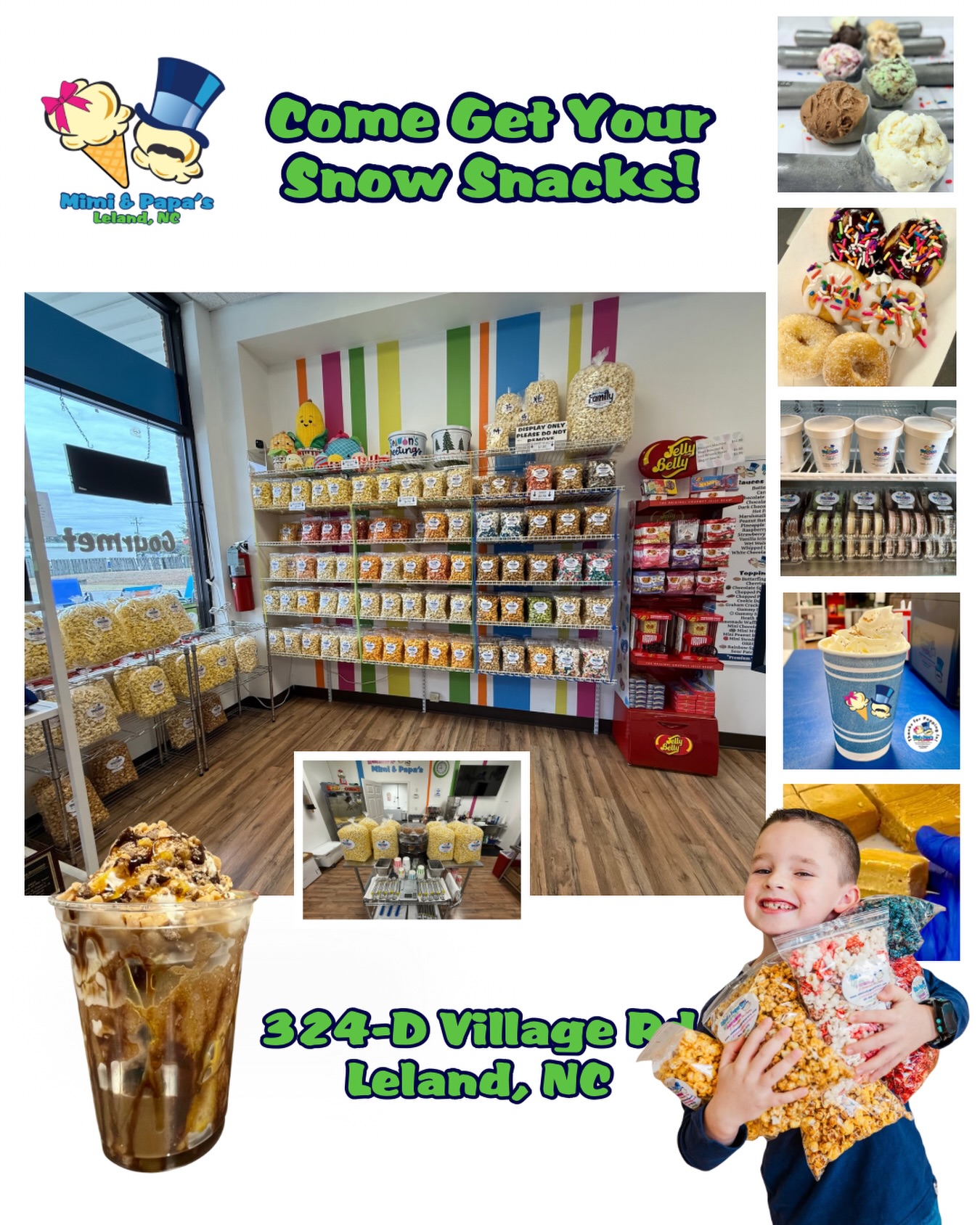 Let’s do this, Leland!
We plan to be open for regular hours today (closing at 9pm). We will closely monitor the weather in the morning to determine the best course of action for the safety of our team members.
Come stock up on all your favorites! We’ve got plenty of pints, ice cream sandwiches, popcorn, fudge, and more!
#mimiandpapaspopcorn #stormsnacks #onestopshop
#snacklocal #staysafe