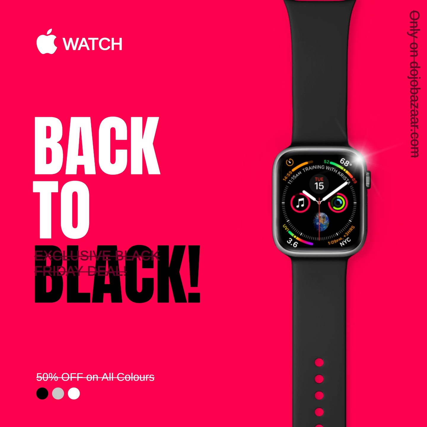 Get UPTO 50% OFF on all available colors on the apple watch.