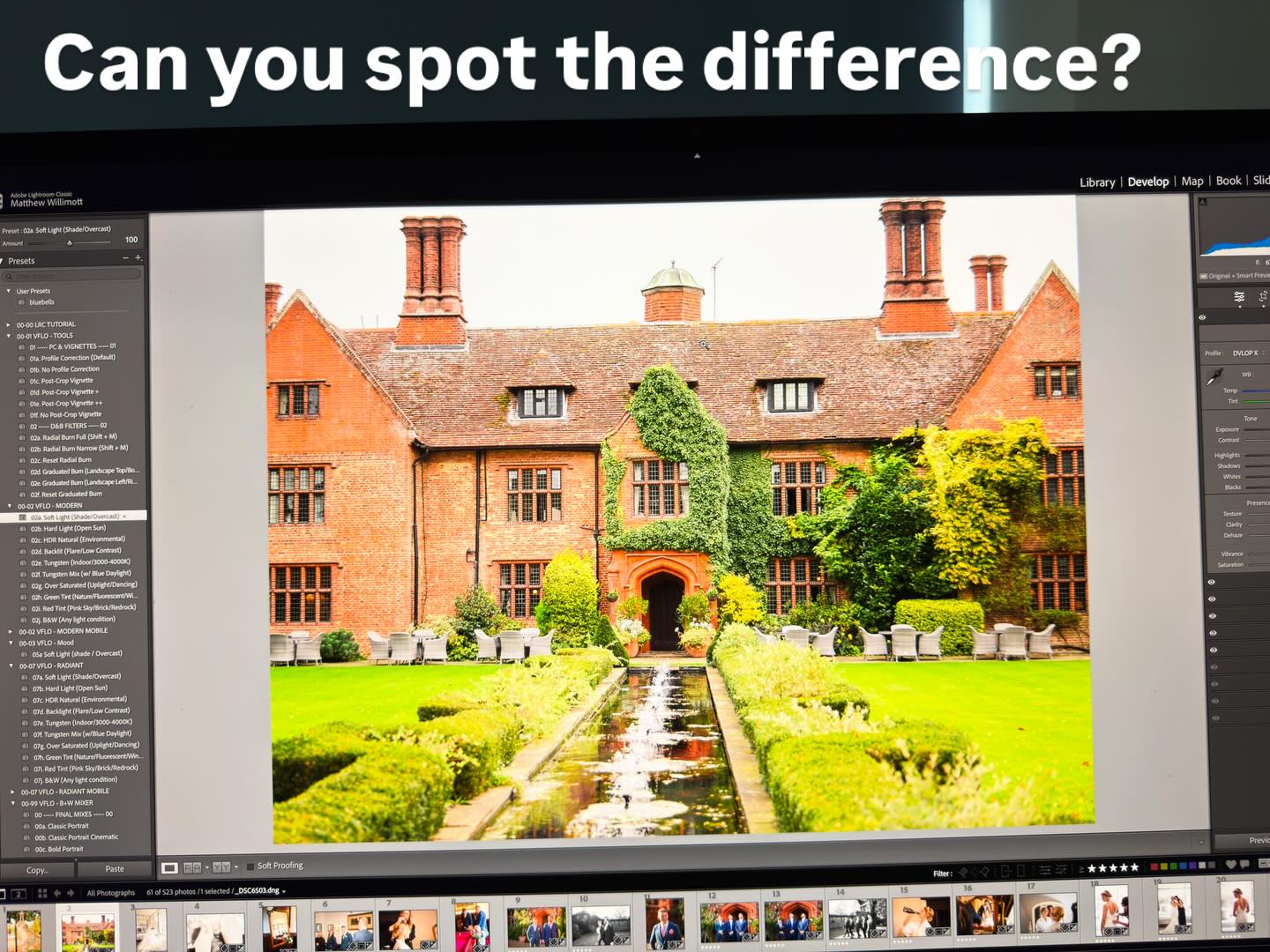 Spot the difference? This image has been cleaned up ready to go to print for Emily & Tom’s hand crafted wedding album.