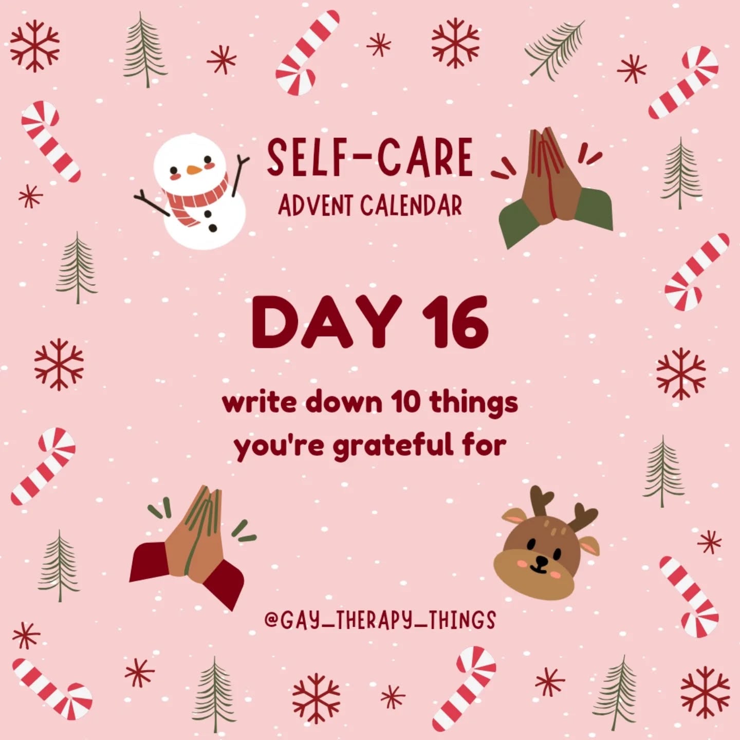 TWO MORE DAYS HOLY COW!
An oldie but a goodie! What are you grateful for?
I'm grateful for...
1ïļâĢ My newfound community
2ïļâĢ My body's ability to move ð§ðŧ
3ïļâĢ Good health insurance!
4ïļâĢ Living next door to my bestie
5ïļâĢ Christmas music (my ultimate playlist in particular)
6ïļâĢ My cats ððââŽðââŽ
7ïļâĢ My cooking skills (I used to be SO bad at cooking)
8ïļâĢ Pho ð
9ïļâĢ New friends
ð Having a fully developed brain ð§
#adventselfcare #selfcare #therapistsofinstagram #gratitude