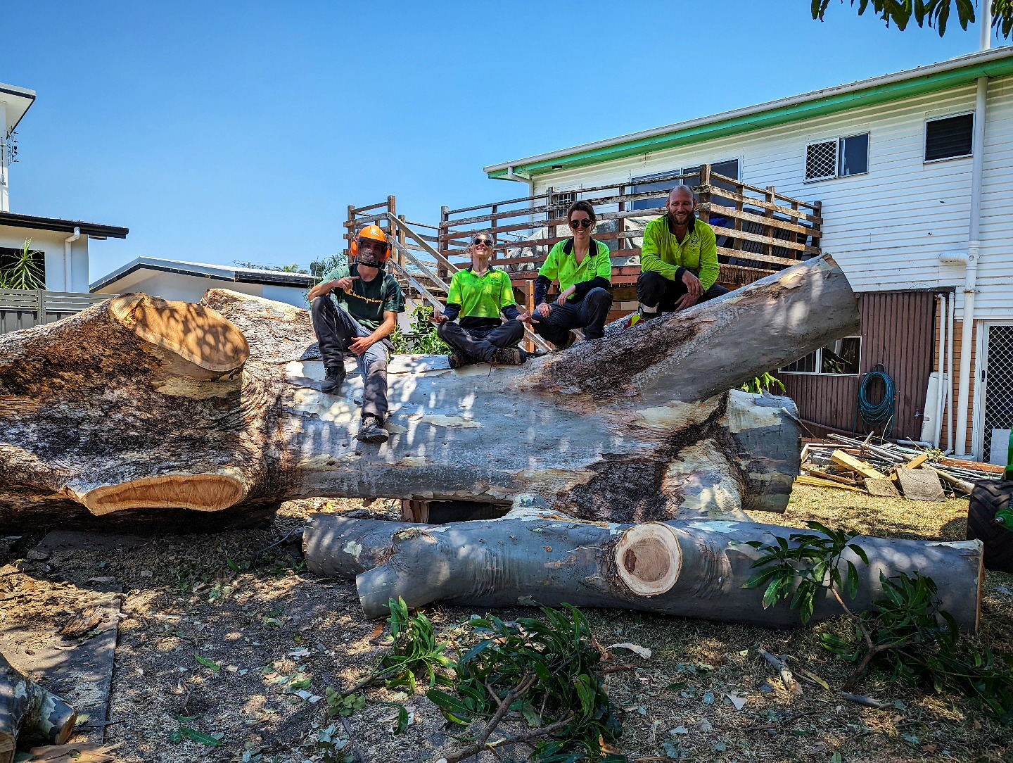 Great effort team 👏💯👌 This big cadaghi gum (weed species) was definitely one of our biggest removals to date. More than 60 cubic metres of mulch in the head and branches and the trunk will be milled ☺️ Solid effort crew! 👏👏👏