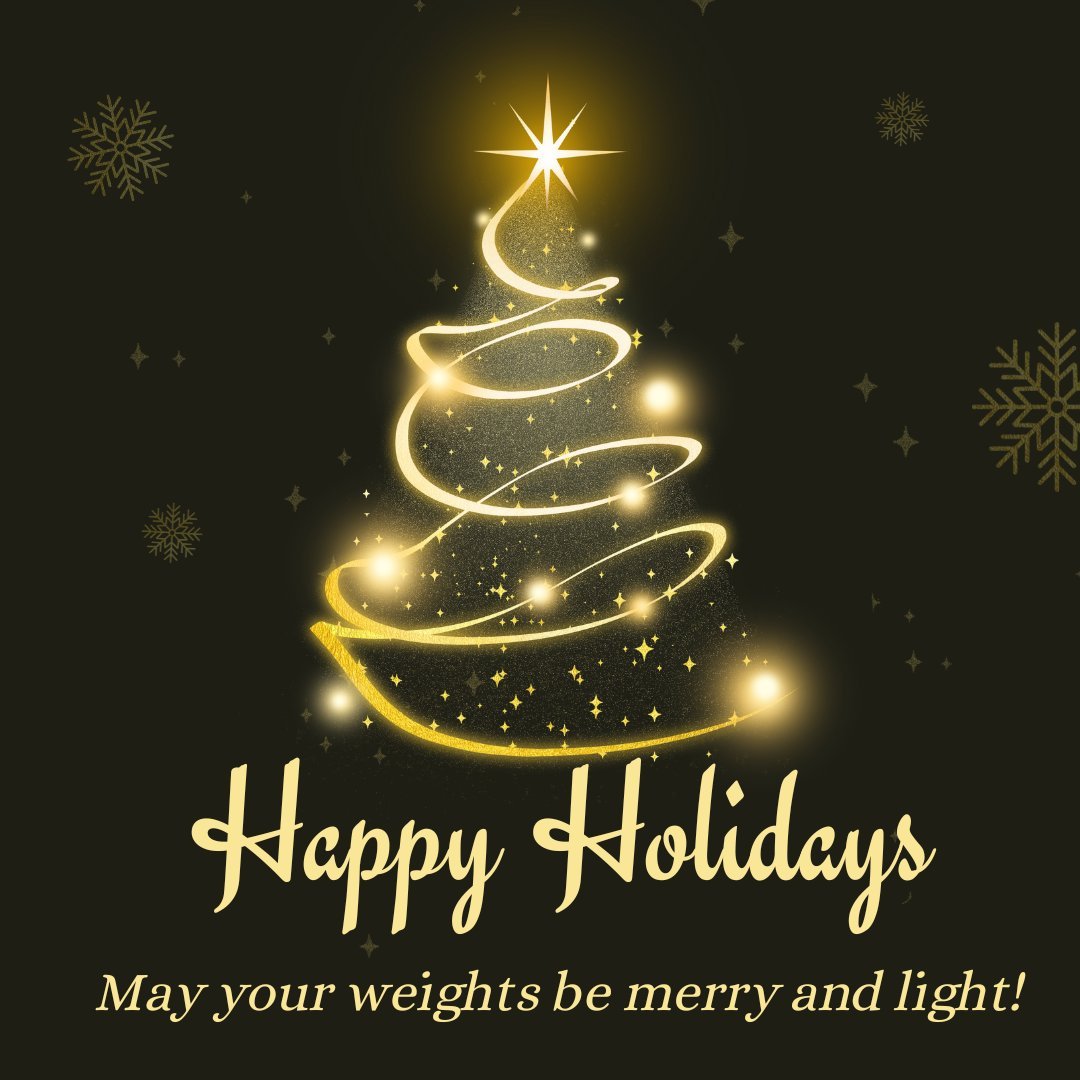 Happy Holidays to our Fit Fam! 🎉💪🏼 May your weights be merry and light this holiday season. Keep lifting! #Holidays #FitFam #MerryAndLight 🏋🏽🎄