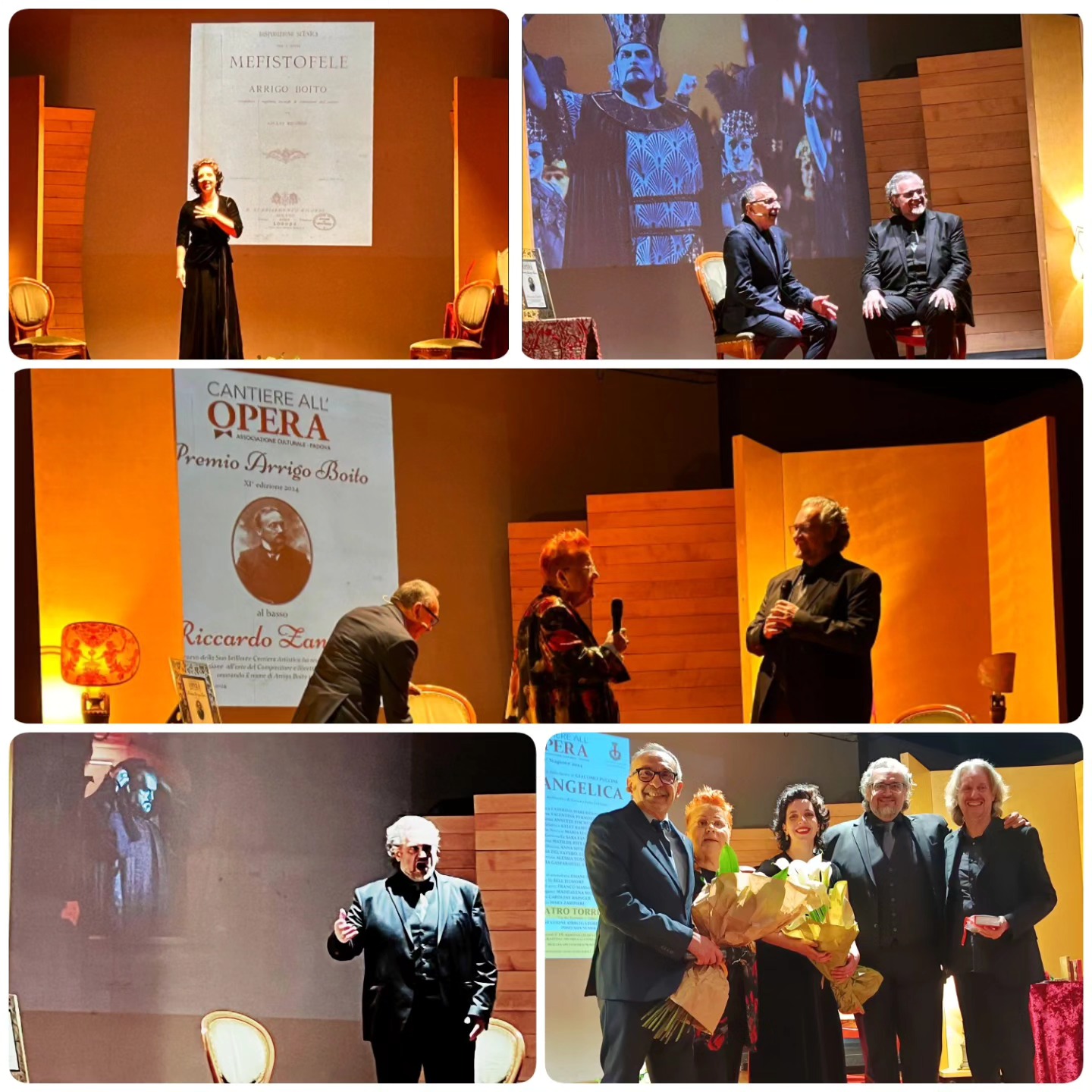 PARTE 2 DI 2
La seconda parte dell'evento si è aperta con l'omaggio a Boito del soprano BRIGITTE TORNAY che ha eseguito con struggente pathos l'aria da Mefistofele "L'altra notte in fondo al mare" dimostrando nuovamente doti vocali da autentica rivelazione per poi dare spazio alla premiazione del celebre basso veneto RICCARDO ZANELLATO.
Intervistato dal presentatore ALESSANDRO BERTOLOTTI, Zanellato ha raccontato con verve e grande simpatia aneddoti legati ai suoi esordi nel mondo della lirica fino alle tappe più salienti di una carriera che da oltre trent'anni lo vede calcare con successo i palcoscenici più prestigiosi del mondo.
Con grande generosità RICCARDO ZANELLATO ha poi regalato al pubblico l'esecuzione di due perle del repertorio della voce di basso: "Il lacerato spirito" da Simone Boccanegra di Verdi su testo di Boito e l'aria dal Mefistofele "Ecco il mondo", sfoggiando una forma vocale che la sua carriera sembra arricchire tutt'oggi in freschezza e nobiltà di fraseggio.
Al pianoforte il Maestro CRISTIANO ZANELLATO ha accompagnato le due voci con grandissima professionalità ed esperienza.
Uno spettacolo che ha lasciato di certo il segno al pubblico presente che non si è lasciato scappare l'occasione di assistere ad un evento unico e originale.
#premioarrigoboito #duse2024 #riccardozanellato #brigittetornay