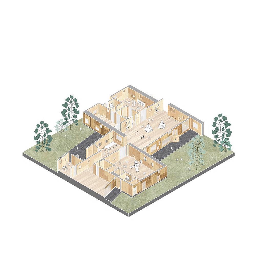 Project 2
BACK TO SCHOOL
To be prepared for the task of building a wooden school extension in Berlin, we analyzed the work of the Japanese Architect Kengo Kuma, who is a master in building timber structures !
Project:
Kids Academy Taiyogaoka Children’s Garden
Architect:
Kengo Kuma
Illustration by @onr_dgrmnci
#architecturestudent #architecturedaily #architectureschool #architecturegram #conceptdesign #sectionarchitecture #newarchitecture #archisource #studio #ideas #architecturalillustration #illustragram #universityarchitecture #new #axomadness #axo #studentdesign #thebestnewarchitects #instaarch #architecture_masters #architectureporn #arquitetura #arquitectura #arq #architecturemagazine #archiprix #schoolarchitecture #kengokuma #diagram