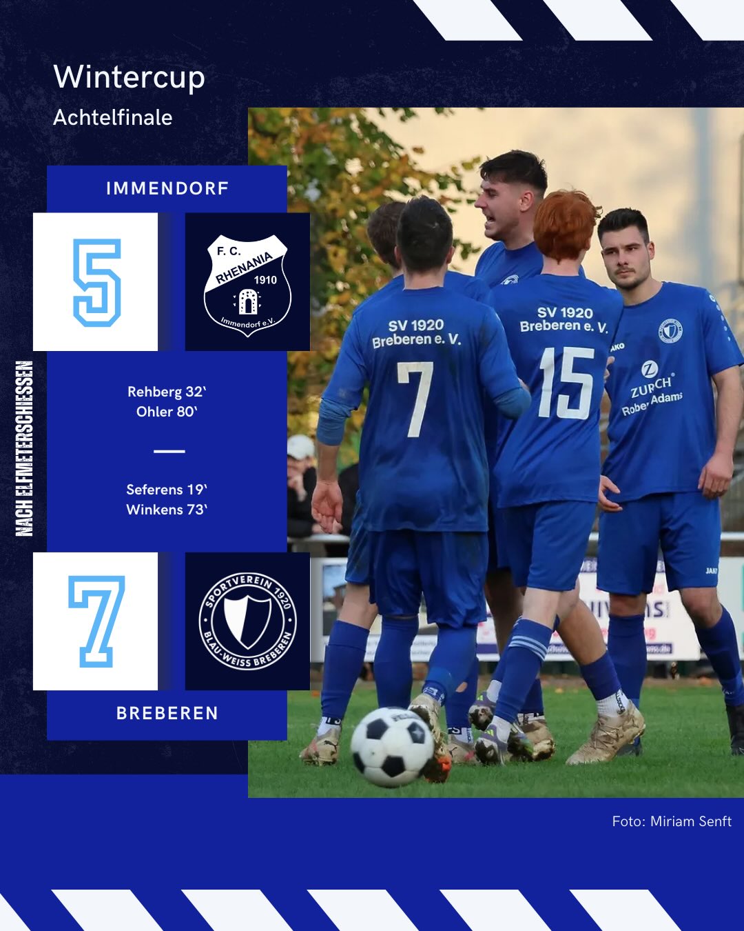 🔵⚪️ Blau-Weiße mit starkem Wochenende in Düsseldorf und Haaren ⚪️🔵
Der SV Breberen war am Wochenende gleich doppelt gefordert: Am Samstag ging es auswärts zu @cfrlinks1919_official II, wo die Blau-Weißen wichtige Spielpraxis sammelten.
Am Sonntag folgte dann das Achtelfinale des Haarener Wintercups – und das hatte es in sich: Gegen @rhenania_immendorf_1910 entwickelte sich ein enges Duell, das erst im Elfmeterschießen entschieden wurde. Dort bewies Breberen Nervenstärke und zog verdient ins Viertelfinale ein.
💙 Starker Auftritt, starke Moral – so kann es weitergehen!
📸: @miriamsenft