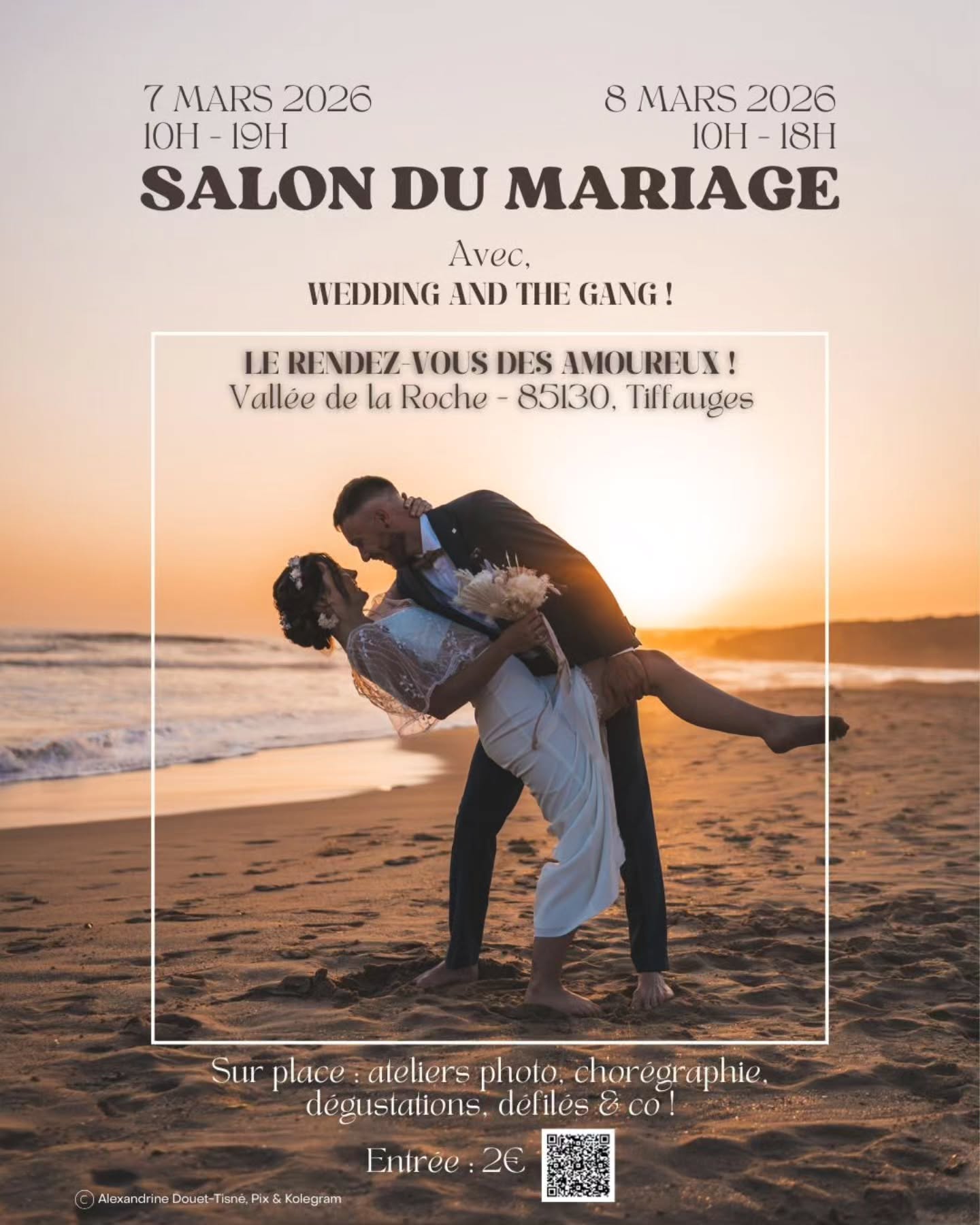 💍 Save the date 👰
Mon tout premier salon du Mariage en tant que prestataire avec @wedding_and_the_gang 💒
Un moment important pour moi, pour vous rencontrer, échanger, et vous faire découvrir mon univers gourmand dédié aux beaux jours… et aux grands “oui” 🤍
Si vous préparez votre mariage pour 2026, 2027, (ou juste si vous êtes curieux), venez me dire bonjour, goûter, et discuter de vos envies ✨
📍À la Vallée de la Roche, Tiffauges (85)
📆 Samedi 7 & Dimanche 8 Mars 2026
#savethedate❤️
#salondumariage #traiteurmariage #foodtrucktraiteur #tiffauges
