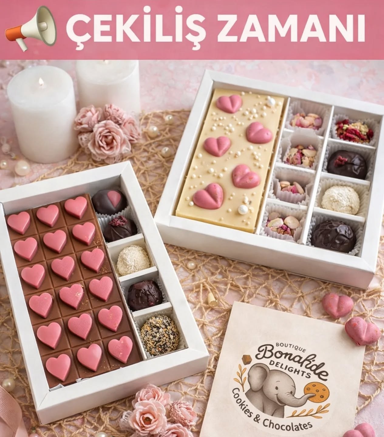 ✨ SEVGİYİ PAYLAŞMA ZAMANI ✨
Sevgililer Günü’ne özel, kalpten bir çekiliş hazırladık 🤍
Bu kez iki kişiye hediye veriyoruz:
👉 Biri sana,
👉 Biri en sevdiğine gitsin… 🍫💌
🎁 Çekiliş Hediyesi:
El yapımı, butik dokunuşlarla hazırlanmış premium çikolata kutuları
📌 Katılım Şartları:
✔️ Sayfamızı takip et ve postu beğen
✔️ Yoruma sevdiğini etiketle (biri sana, biri ona gitsin 💕)
✔️ Aynı yoruma sevgi dilini yaz
🗓 Son Katılım:
📍 8 Şubat 2026 – 23:59
📣 Kazananlar:
✨ 9 Şubat’ta bu postun altında ve story’de açıklanacak
Sevgi paylaştıkça çoğalır…
Belki bu kutu, sizin hikâyenizin en tatlı detayı olur 🤍
.
.
.
.
#bonafidedelights
#sevgililergünühediye
#çikolataaşkı
#hediyefikirleri🎁
#tatlıbiraşk