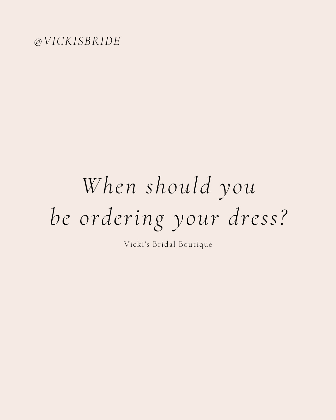 When should I be ordering my wedding dress? ✨️
Our most frequently asked question, so here are our ideal time lines when ordering your wedding dress.
Every bride is working to a different timeframe, but the one thing that stays the same is, to give yourself plenty of time. Dedicate a certain amount of time to find your dress. Be organised and be in the mind set to find your dress.
Whether you have 2 months or 2 years until your wedding, set yourself a time frame in which you book your appointments, try on dresses and give yourself a deadline to find your dress. This way you are tackling one thing at time and can focus on the task in mind.
Any questions please do get in touch!