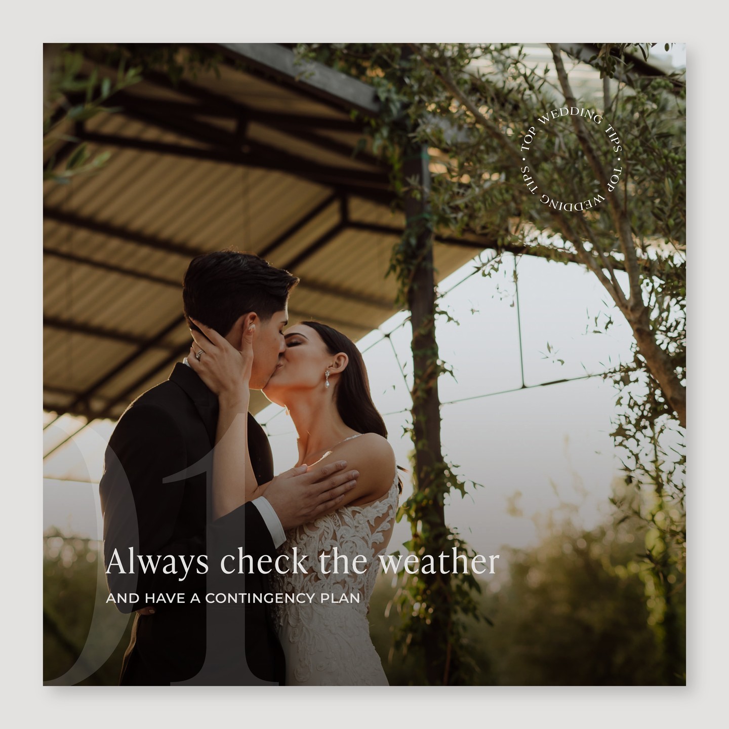 Top Tip 1 - Always plan accordingly.
If unpleasant weather is predicted, you will need to take action and make appropriate contingency plans. These contingencies may include moving outdoor décor and furniture inside or undercover; hiring in a tenting company; ensuring umbrellas are available for guests as well as the bridal party.
Anything lightweight should be weighed down. Remember to plan for extreme heat or cold too. Ensure you have fans as well as order in extra ice to assist guests with the heat or alternatively, provide blankets and heaters to keep guests warm in the chilly weather.
Photographer: @embersandenvelopesweddings
Venue & catering: @olijvenkraal
Décor: @grandroomdesign
Floral: @thegrandbotanist
#OlijvenkraalTips #WeddingTips