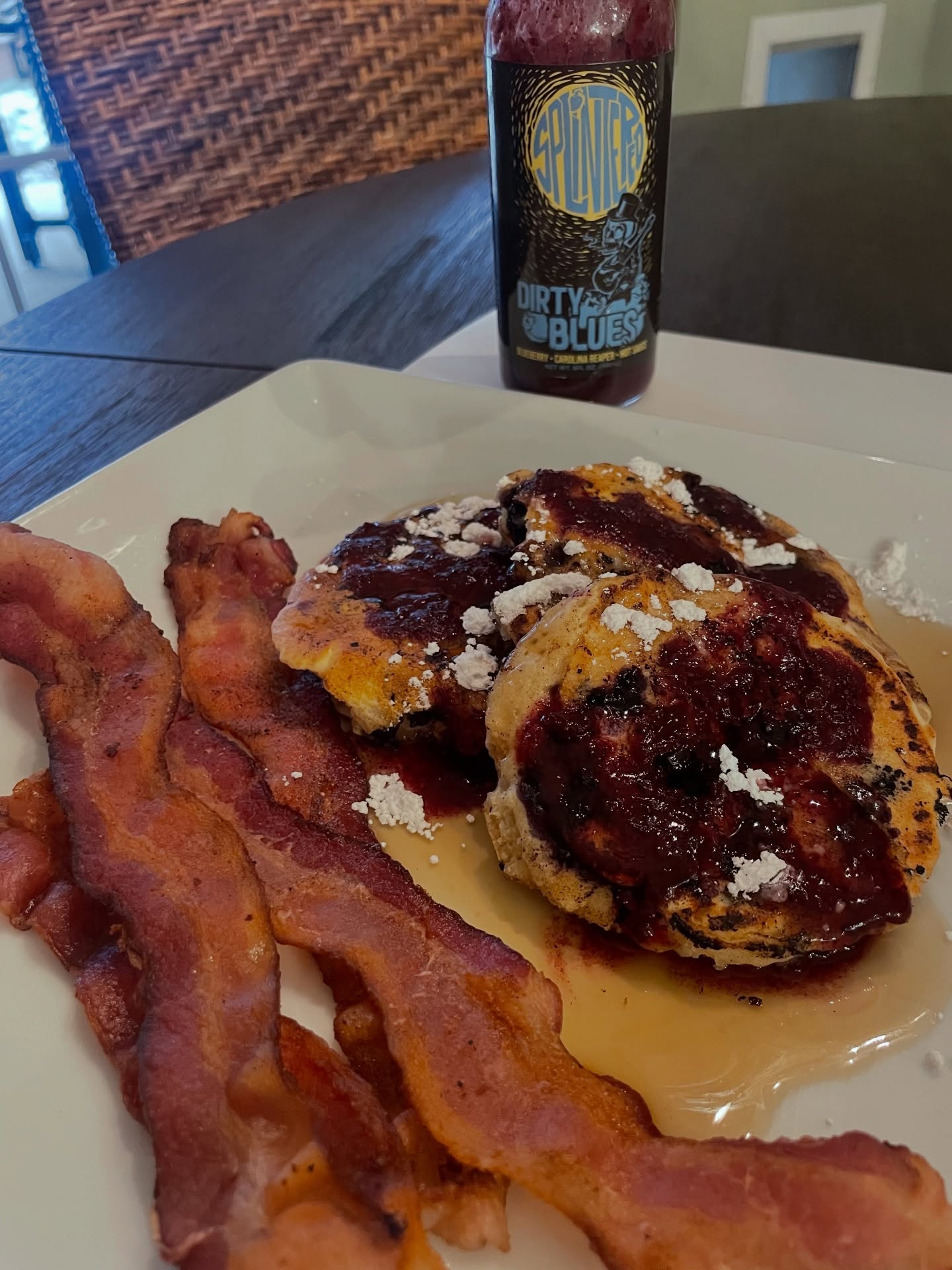 National Blueberry Pancake Day just got a little loud and unruly
#blueberrypancakes #blueberry #hotsauce #carolinareaper