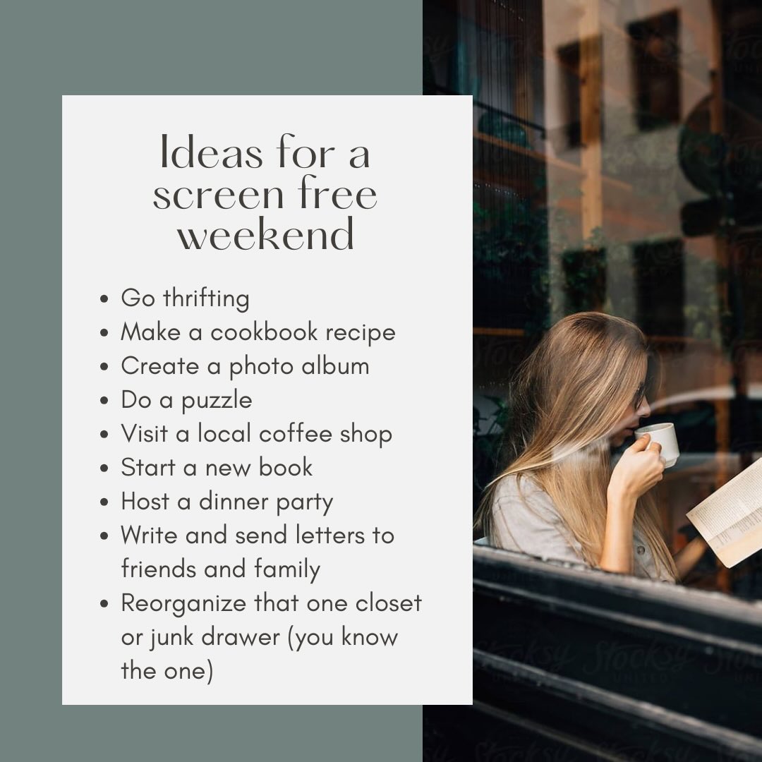 Screens off, life on. Weekend plans that don’t need Wi-Fi. 📖☕✨
#mentalhealthmatters #therapytalk #selfcare #mentalhealthawareness #mentalhealthprofessional