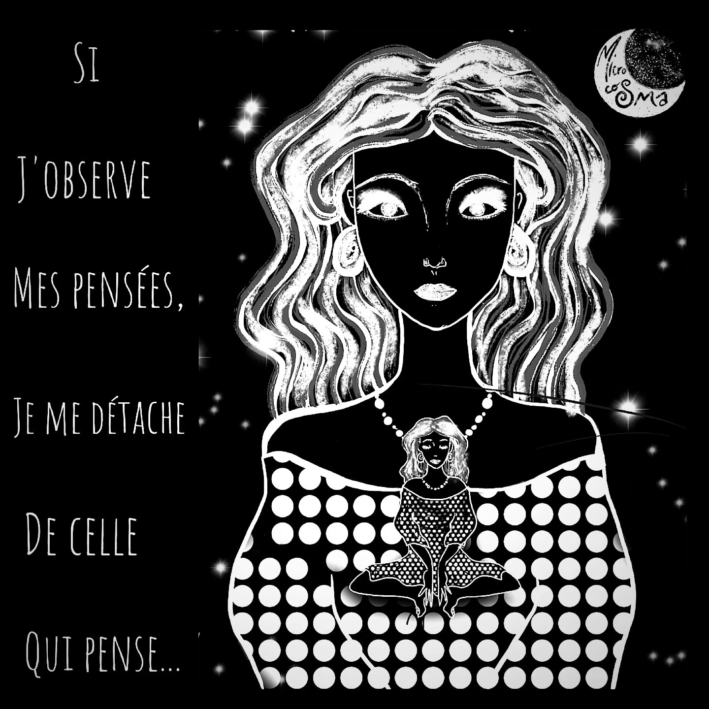 Librement inspirée des livres d'Eckhart Tolle, cette illustration digitale reflète bien le genre de message que je souhaite transmettre !
En observant mes pensées, je me détache d'elles, mais aussi de "celle" qui pense: je m'observe moi-même ! Avez-vous déjà ressenti cela ?
Cette méthode est puissante et bienfaitrice, on peut l'appeler méditation ou pleine conscience... Peu à peu, chaque jour, prendre le temps d'ÊTRE ICI & MAINTENANT. Tout simplement.
#illustratrice #illustration #eckharttolle #ici #maintenant #tempspresent #artdigital #drawer #artspirit #spiritwoman #artiste