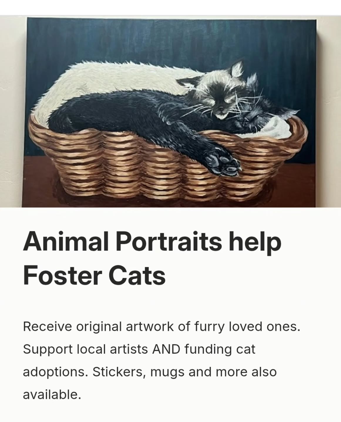 Excited to share that we've launched a Kickstarter for our new 501c3! 🚀 We're so passionate about fostering cats and can't wait to bring it to life to help save more. Your support and sharing our posts will help us make a real difference and achieve our mission. 🙏 Check out our page to learn more about what we're doing and how you can get involved. Every little bit counts, and we're incredibly grateful for any contribution. Let's do this together! 💪 #Kickstarter #501c3 #Nonprofit #MakingADifference #CommunityLove
https://www.kickstarter.com/projects/fosterfirstfelines/animal-portraits-help-foster-cats?ref=project_build