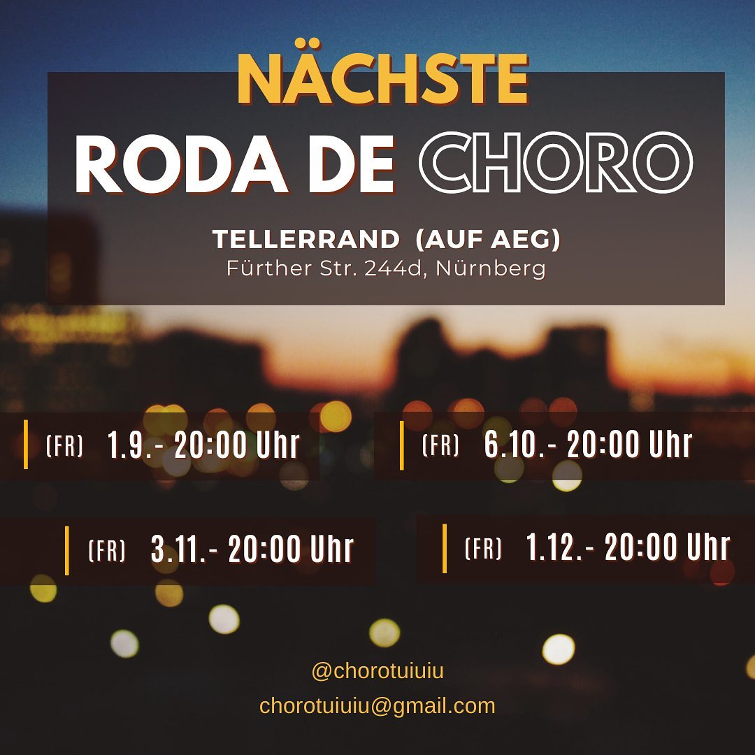 Sehr schön wars heute im Babylon Fürth, danke an Fü-Jazz und dem wundervollen Publikum!
Nach dem Gig ist vor dem Gig, also hier mal unsere nächsten fixen Termine - ab September gibt es wieder die Roda de Choro im @tellerrand_gastro - immer am ersten Freitag im Monat, also gleich schon mal vormerken, vorbeikommen und freuen!
Nächste Roda: Fr 1.9. 20:00 Uhr
Wir sehen uns dort!
#brasil #tellerrandnuernberg #tuiuiu #choro #choroband #pandeiro #7chordas #clarinete #bandolim #flauta #musicabrasileira #livemusik #rodadechoro #chorotuiuiu