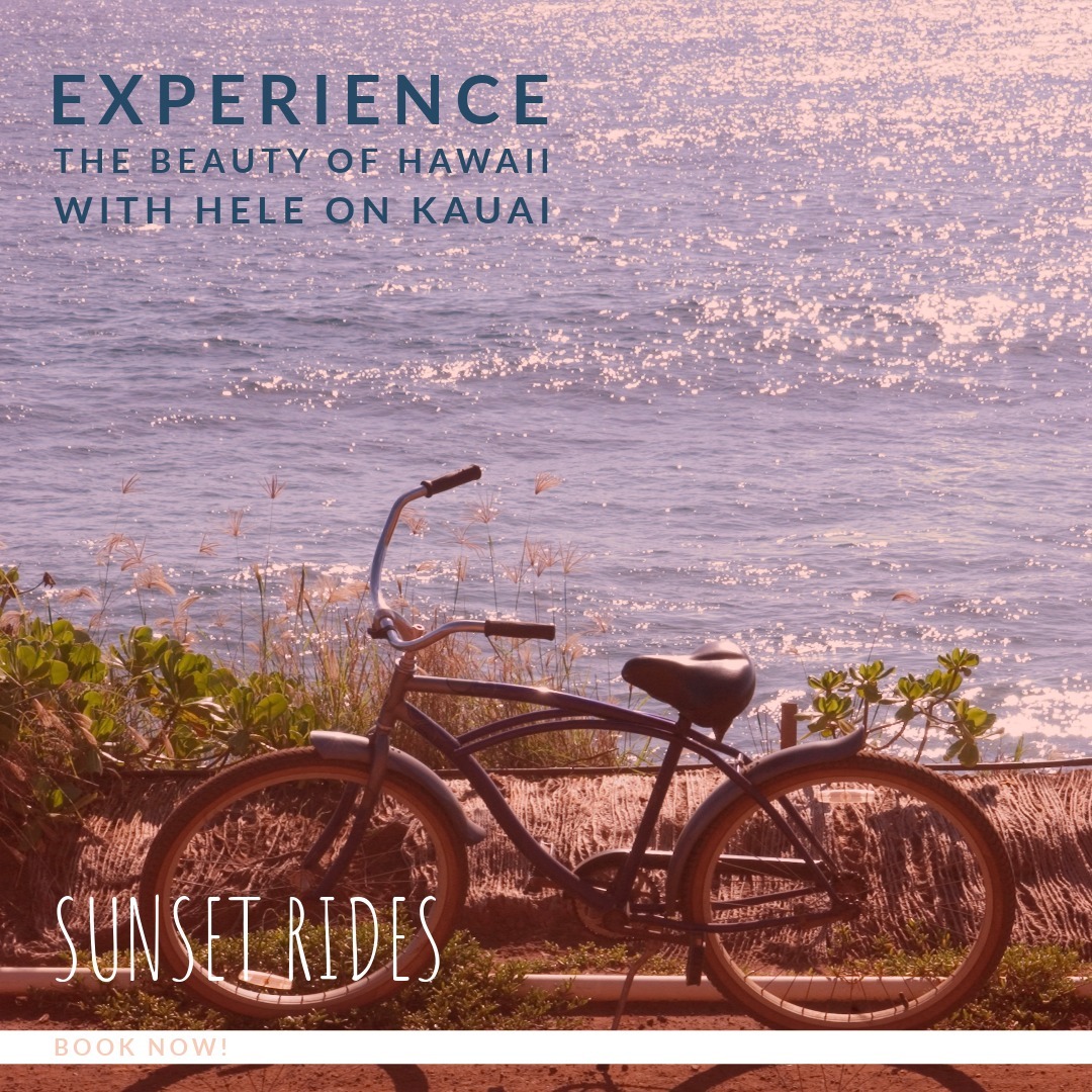 Pedal into the sunset and let the Hawaiian breeze guide your adventure. 🚲✨ There's no better way to soak in Kauai's captivating shores than with the freedom of two wheels. Don't just dream of paradise, ride through it with Hele On Kauai Bike Rentals! 🌅🌊 #HeleOnKauai #BikeHawaii #SunsetRides #ExploreKauai #HawaiiAdventures #CycleParadise Ready for the ride of your life? Click the link in bio to book your sunset ride now! 🌺🚴♀️