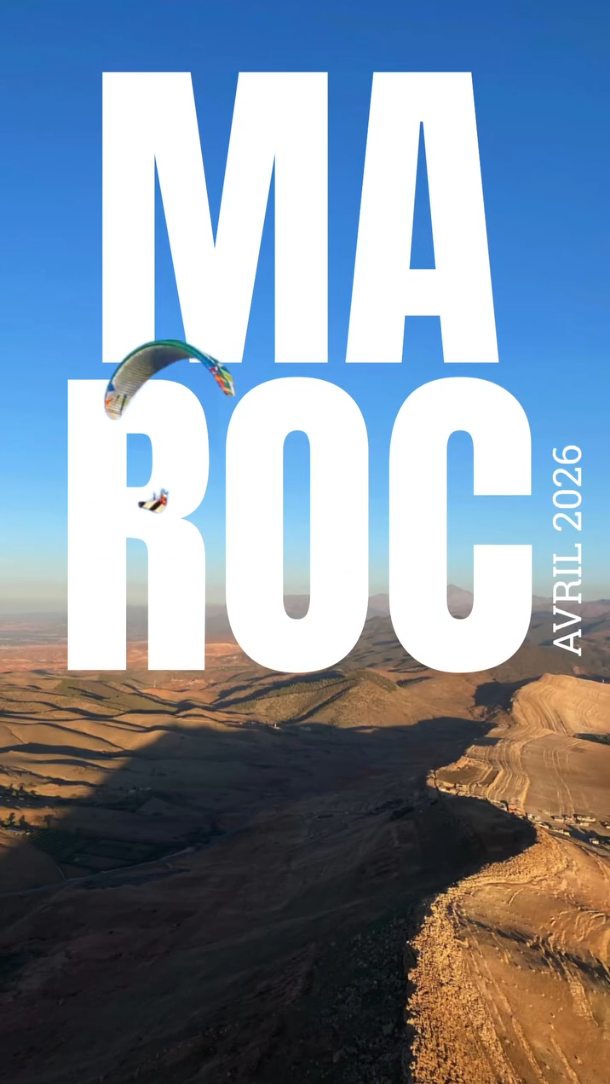 🪂 Voyages parapente au Maroc
📅 Dates
1. semaine du 28 mars au 4 avril 2026
2. semaine du 4 au 11 avril 2026
Les avantages YOOFLY
👉 Petits groupes
👉 Voiles de gonflages
👉 Parfaite connaissance des 17 sites locaux
👉 Immersion culturelle, 30 ans d’expérience au Maroc
👉 Team YOOFLY ultra complémentaire coaching/guiding
Avec YOOFLY, l’expérience fait la différence.