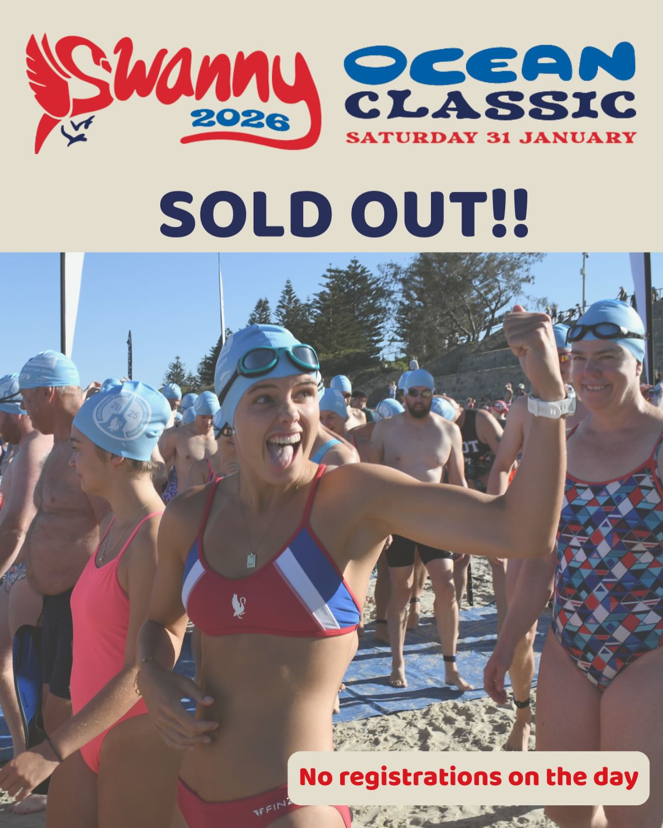 We are officially sold out! There will be no registrations on the day. Thank you to everyone who registered, you can feel good knowing your entry fee is going towards keeping your beaches safe! Many Swanny volunteers have been busy setting up, briefing, food prepping, and readying the watercraft all day - our club can’t wait to welcome everyone for what’s going to be a spectacular day!
Make sure you check your inboxes for all the details and turn up bright and early for your registration.
Shoutout to our sponsors for all their help getting word out and supporting our event!
📈 Bespoke Finance
🐟 @fiskiswim
☕ @daisiescottesloe
🍉 @swanbournemarket
🚗 @unitedswanbourneauto
⚓ @franmarine_underwater_services
🌅 @theshorehouse
🌊 @oceanbeachhotel
🌻 @dawsonsgardenworld @dawsonsgardenworld_swanbourne
🏄♂️ @littlesupcafe
🍸 @theclaremont
💪 @nedlands.supplementmart
👙 @funkitaswimwear
🤸♀️ @bouncedown_swimwear
☕️ @kirkwood_continental_deli
Register for the race here:
👉 https://www.swannyoceanclassic.com/
#SwannyOceanClassic #LocalLegends #CommunitySupport #Swanbourne #localbusiness