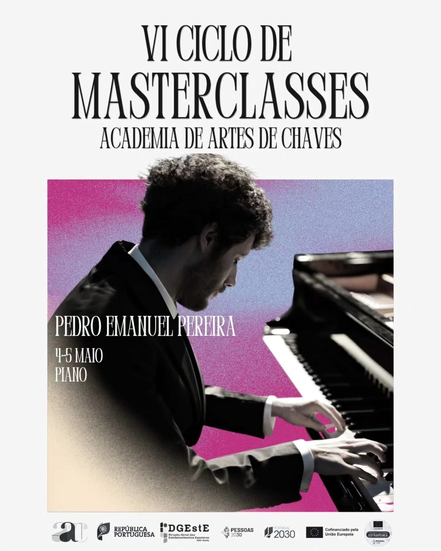 🎹 Masterclass in Chaves – 4–5 May 2025
Excited to be part of the VI Ciclo de Masterclasses at @academiaachaves in Chaves, Portugal.
Looking forward to working with talented young pianists from conservatories and universities.
Special thanks to Bruno Rua for the kind invitation!
#PedroEmanuelPereira #Masterclass #Chaves #PianoEducation #AcademiaDeArtesDeChaves #ClassicalMusic #MusicTeaching #YoungMusicians #PortugalMusic #VIciclodemasterclasses #PianoMasterclass #PianistLife