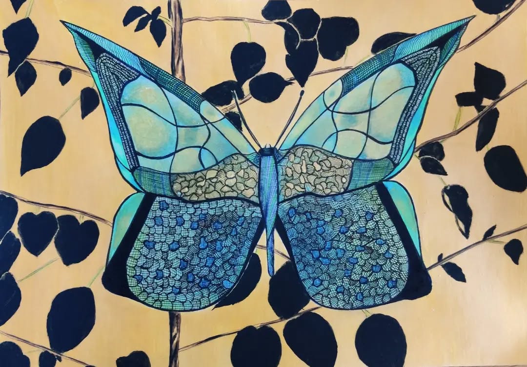 First time I have posted anything in over a year........just came across this artwork I did a few years ago.....thought I'd share it with you all........#fineart #art #nature #butterfly #contemporaryart