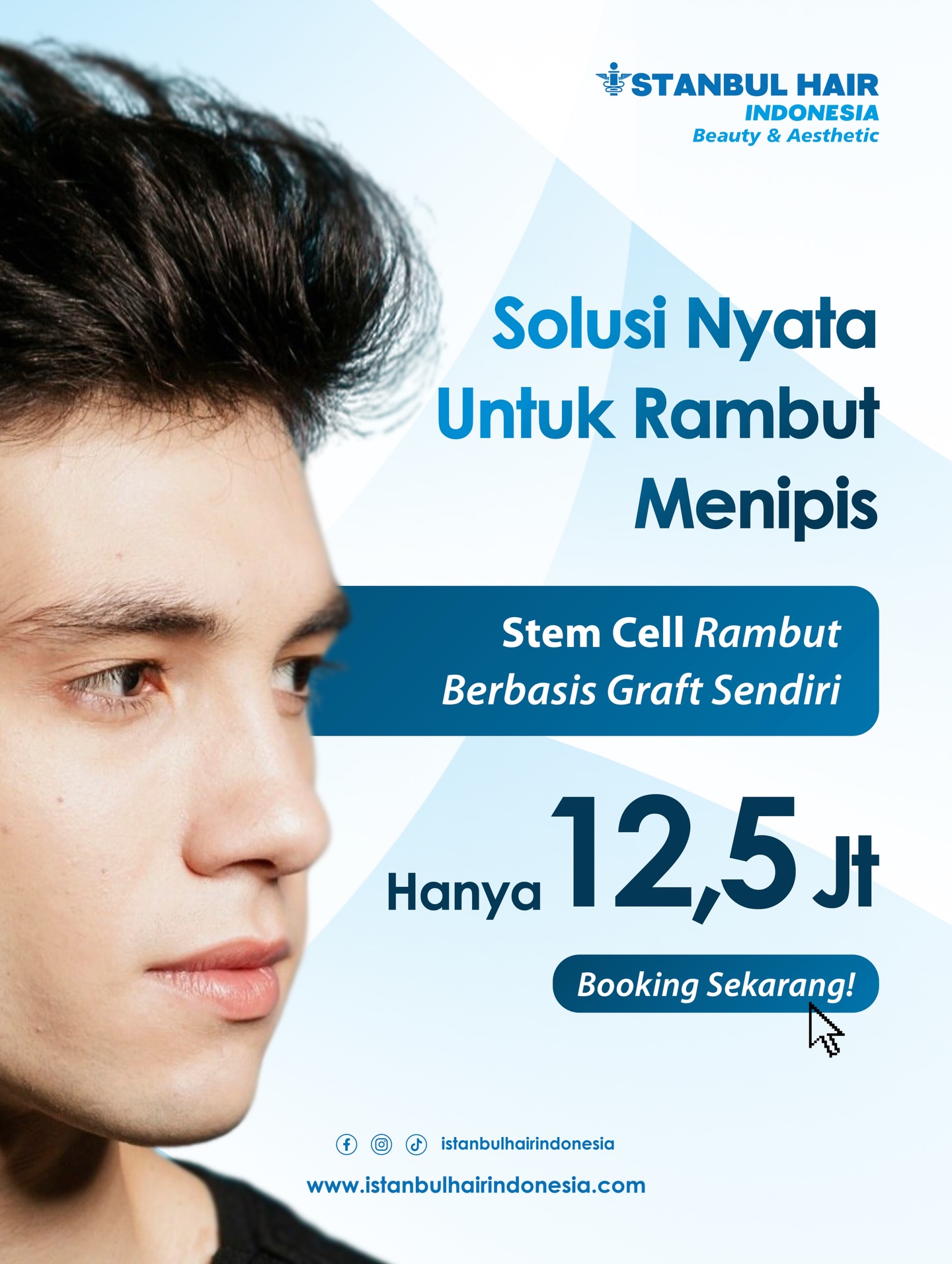 SOLUSI NYATA UNTUK RAMBUT MENIPIS
Rambut lebih lebat, kuat, dan sehat
✨ Tanpa bahan asing
✨ Tanpa donor dari orang lain
💉 STEM CELL RAMBUT
Menggunakan graft milik kamu sendiri untuk merangsang pertumbuhan rambut secara alami dan berkelanjutan.
⸻
🔥 PROMO SPESIAL
💰 Rp 12.500.000
(Harga normal lebih tinggi)
⸻
Kenapa memilih Stem Cell di Istanbul Hair Indonesia?
✔️ Proses alami dengan risiko minimal
✔️ Hasil rambut lebih sehat & tampak natural
✔️ Ditangani tenaga medis berpengalaman
✔️ Teknologi modern berstandar internasional
Perawatan ini cocok untuk kamu yang:
• Mengalami rambut menipis
• Baru memasuki fase awal kebotakan
• Ingin mengoptimalkan hasil hair transplant
• Mencari solusi efektif tanpa operasi besar
⸻
📍 Istanbul Hair Indonesia
💬 Konsultasi GRATIS sekarang
📲 Klik link di bio atau DM kami untuk penjadwalan
#StemCellRambut #SolusiRambutMenipis #HairTreatment #IstanbulHairIndonesia #HairGrowth