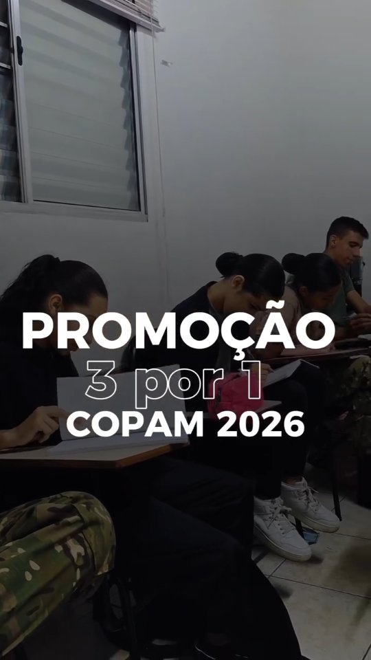 📣 Promoção exclusiva COPAM!
3 cursos pelo valor de 1.
Curso Pré-Militar por R$ 360,00/mês
+ Inglês ou Informática
+ 1 curso EAD à escolha.
🎯 Vagas limitadas.
Fale agora com a coordenação 👇
#military
#exercitobrasileiro
#preparatoriomilitar