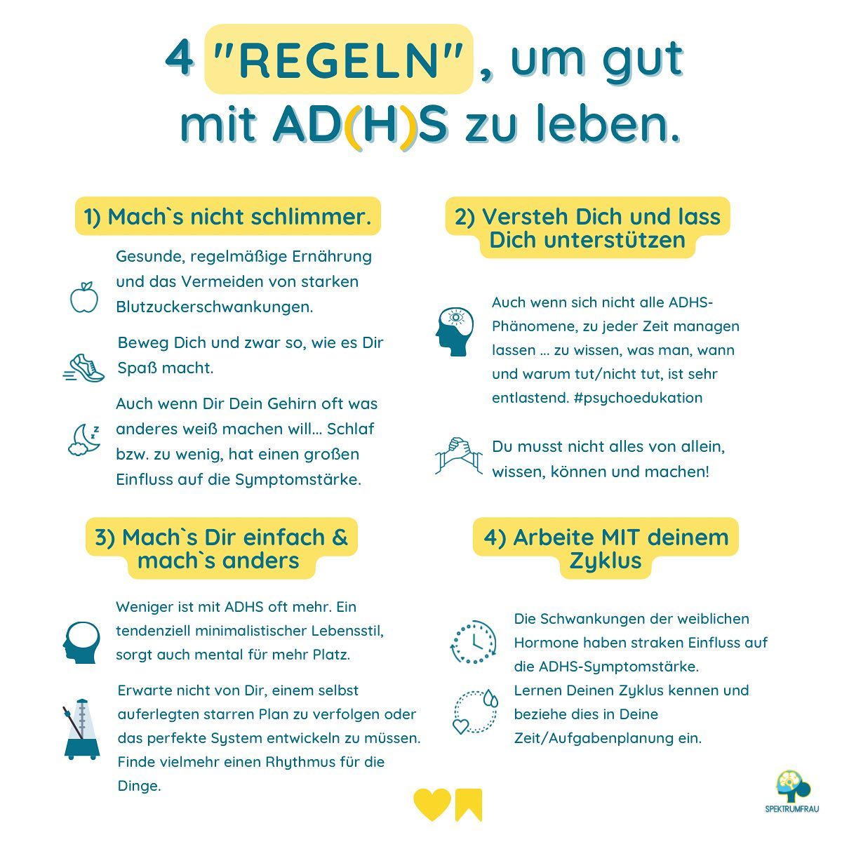 🥱 Laaaaangweilig!!! 🫢 … Alles schon mal gehört!! 🫠🫠🫠
… denkst Du jetzt vllt. 😁
Und ja, es ist wahr, in diesem Post findest Du vermutlich nichts, was Du nicht schonmal gehört hast und eigentlich auch selber weist 😉
Und ja, unser liebes ADHS-Gehirn steht mehr auf fancy Informationen 🤩 und crazy Hacks 🥳 als „Regel“.
Aber Budder bei die Fisch 😎 … ins geheim weißt Du, wie stark der Einfluss dieser 4 „Regeln“ ist und, wie es Dir geht, wenn Du sie nicht beachtest. 😉
🌸🌸🌸
Erzähl mal bitte …
Welche der Punkte fallen Dir noch schwer, zu beachten?
Und…
Welche „Regeln“ hast Du vllt. für Dich selbst schon entwickelt, um gut mit Deinen ADHS klar zu kommen?
Liebe Grüße, Deine Anja 🙋♀️🍀
PS: Mitte März startet wieder das 12 Wochenprogramm „ADHS-female edition“ , da kannst Du unter anderem lernen, diese „Regeln“ in Dein Leben zu integrieren. 😉💪😊 (zur Warteliste kommst Du über den Link in der Bio)
#spektrumfrau #adshalltag #adhserwachsene #adhs #mentalegesundheit #adhsfrauen #adhssfrau #frauenhelfenfrauen #neurodiversität #adhsleben #psychoedukation #psychoeducation #selbstorganisatiion #neurodivergent #frauenmitadhs #emotionaleintelligenz #womaninbusiness #frauennetzwerk #frau #aufmerksamkeitsdefizit #prokrastinationm #aufschieberitis #mannheim #rheinneckar #selbthilfe #coach #femalecoach #coachingfürfrauen