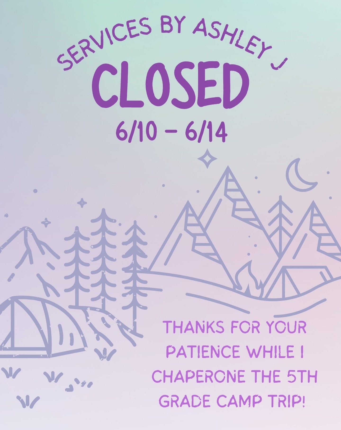 The time for camp is finally here! 🏕 I am completely booked Monday & Tuesday and will be away from my phone Wednesday - Friday. I will return client messages once I return.
I do have some limited availability on 6/15, 6/16, and 6/17 remaining before a few more schedule limitations with elementary graduation events. 🎓
However, my extended availability summer schedule will begin 6/29 so get ready for us to tackle all your big projects! 🏖
As always, I appreciate that all of you give me the freedom to be present for the important moments with my family.