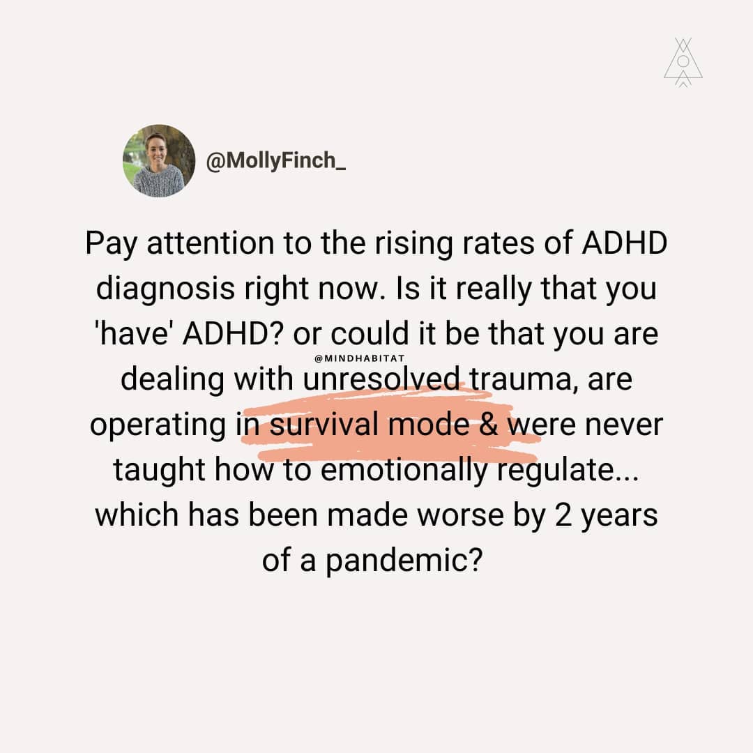 Everywhere I look at the moment, people are being diagnosed with ADHD.
It's not that what they are feeling and going through isn't fully valid, but is it really that every 10th person has ADHD?
Or are we living in a world where we haven't learned:
đ How we can be stressed emotionally and spiritually, without conscious awareness?
đ About childhood trauma and how we all carry it with us everyday
đ How to emotionally regulate
đ How to regulate our Nervous System
It's no coincidence that over the last 2 years of living in a pandemic fuelled by fear and stress that more people are being diagnosed.
The greater the stress levels, the more heightened our symptoms and experiences.
Which is why it's no surprise people are feeling more anxious, unable to concentrate, have a mind that won't and body that won't sit still.
The body is literally wired to the nth degree.
We have to remember that we are greater than a diagnosis or a label.
We are human beings who go through an experience or multiple experiences and when we understand that we are not our experiences, we have the power to change them đ
.
.
.
.
#personalfreedom #personaldevelopment #personalgrowth #consciousgrowth #mentoring #awarenessiskey #meditationiskey #selfdiscovery #truthseeking #expandedawareness #freeyourmind #freethought #mindhabitat #pandemic #stressawareness