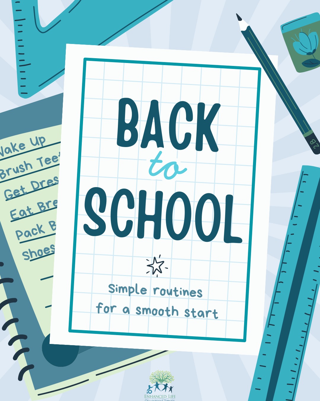 Heading back to school can feel overwhelming after the holidays 📚 Even children who usually enjoy routines might feel nervous about the first few days.
Small, predictable steps like laying out clothes the night before or practising the morning routine can make a big difference. These strategies help children feel safe, confident, and ready to learn 🌟.
#BackToSchool #Transitions #PaediatricOT #ChildDevelopment #RoutineSupports #EnhancedLifeOT #Neuroaffirming #SchoolReady