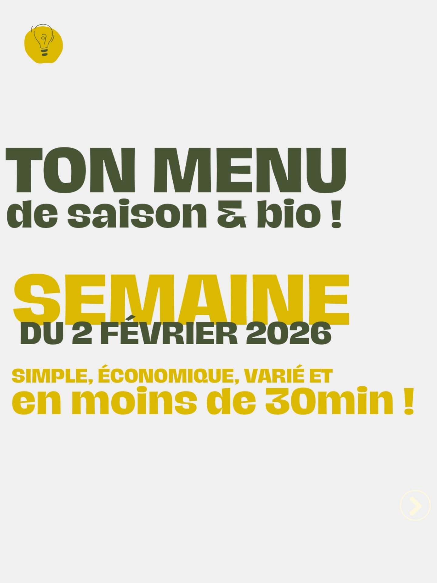 Menu de la semaine, édition Chandeleur & plaisir
Ici, on respecte les traditions… mais pas question de manger QUE des crêpes toute la semaine (quoique !).
Au menu dès le 2 février 👇
🥞 Crêpes roulées, parce que la Chandeleur c’est sacré
🍗 Cuisse de poulet farcie, le plat qui en impose
🥕 Couscous végétarien, soleil dans l’assiette
🌱 Risotto Prima Verde, vert, crémeux, réconfortant
🐟 Filet de lotte, simple et chic sans prise de tête
👉 Un menu équilibré, de saison, et les recettes détaillées sur saisonee.com
Dis-moi : team crêpes sucrées, salées… ou les deux sans complexe ? 😋
#MenuDeLaSemaine #Chandeleur #CuisineDeSaison #IdeesRepas #Saisonnée