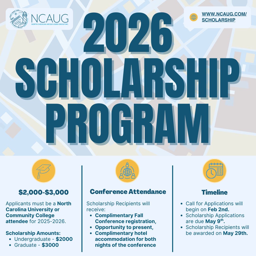 MARK YOUR CALENDARS! ๐
The 2026 NCAUG Scholarships are almost hereโplease share this with any qualified students in your network!
North Carolina university and community college students may receive up to $3,000, complimentary NCAUG Fall Conference registration, hotel accommodations, and the opportunity to present.
๐
Applications open February 2
๐ Learn more: www.ncaug.com/scholarship
Know a great candidate? Help spread the word!