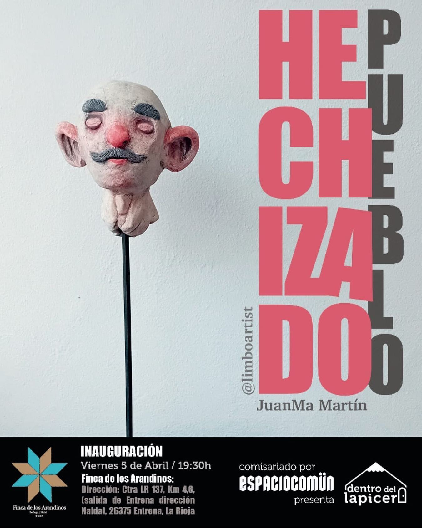Atentos y atentas!!! Os esperamos este viernes 5 de abril a las 19:30h para inaugurar Pueblo Hechizado. Una exposición cocida con mucho mimo por @limboartist para @fincaarandinos .
Para saber más visita su perfil o vente directamente a disfrutar con nosotros de esta muestra de escultura cerámica. 🔥
.
.
.
#escultura #esculturas #escultor #esculturasceramicas #esculturaceramica #ceramica #ceramicas #ceramics #arte #art #juanmamartin