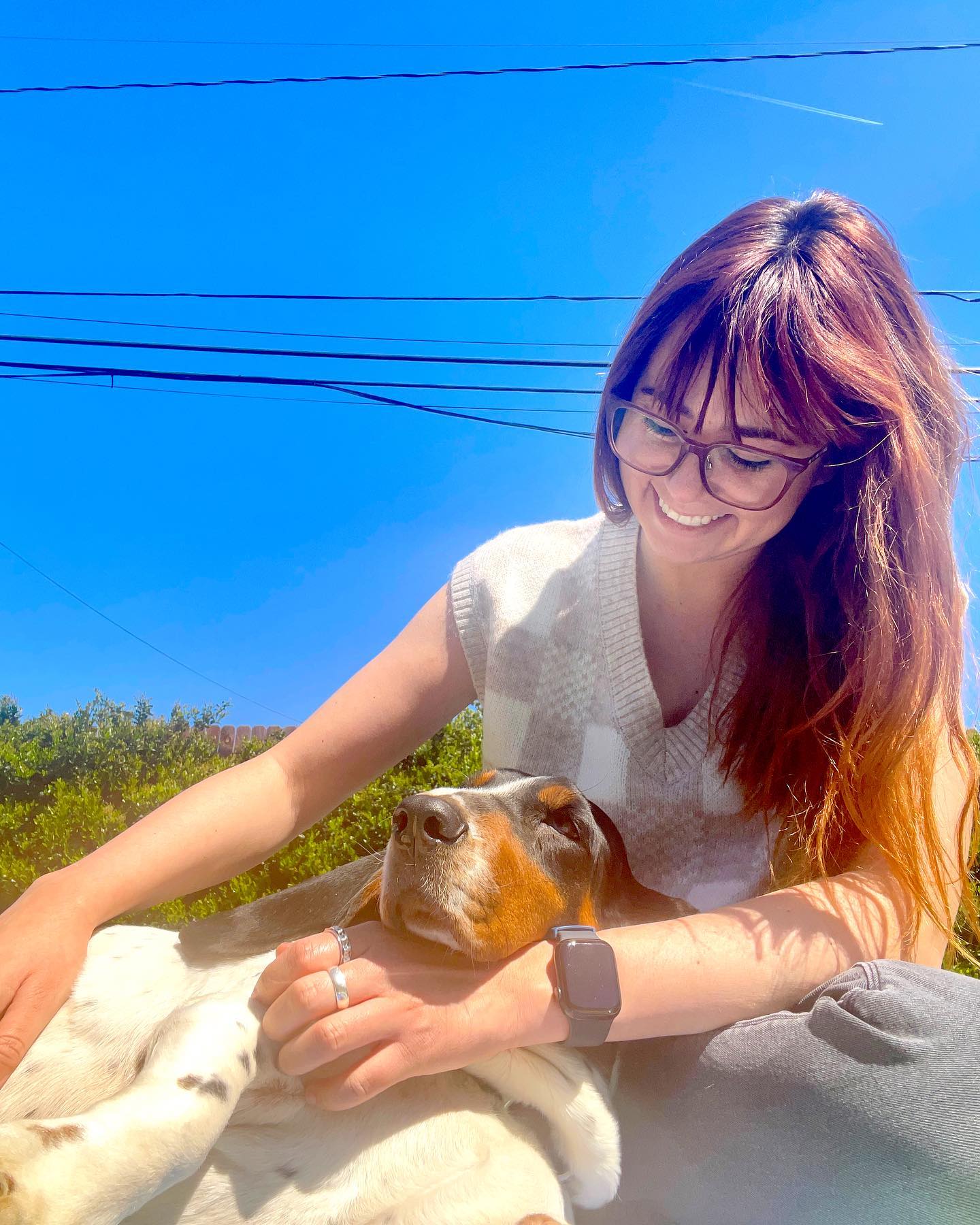 Celebrating 1 year pain free with my chicken nugget 💙 1 year into remission and I still wake up shocked it’s real. 🥹