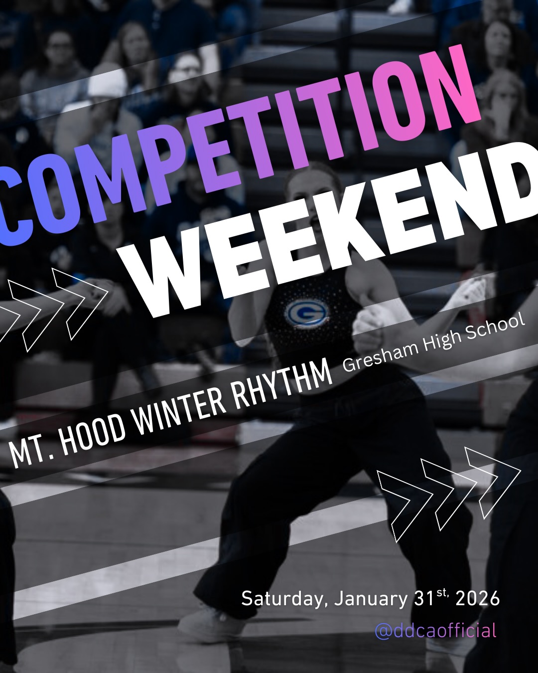 Another competition weekend!
This weekend Mt. Hood Winter Rhythm is happening at Gresham High School. Go to @greshamrhythmettes page for more details!
Canโt wait to see what everyone has been working on since DDCA Champs ๐คฉ
#danceteam #competition #stateseason #compweekend #DDCA
