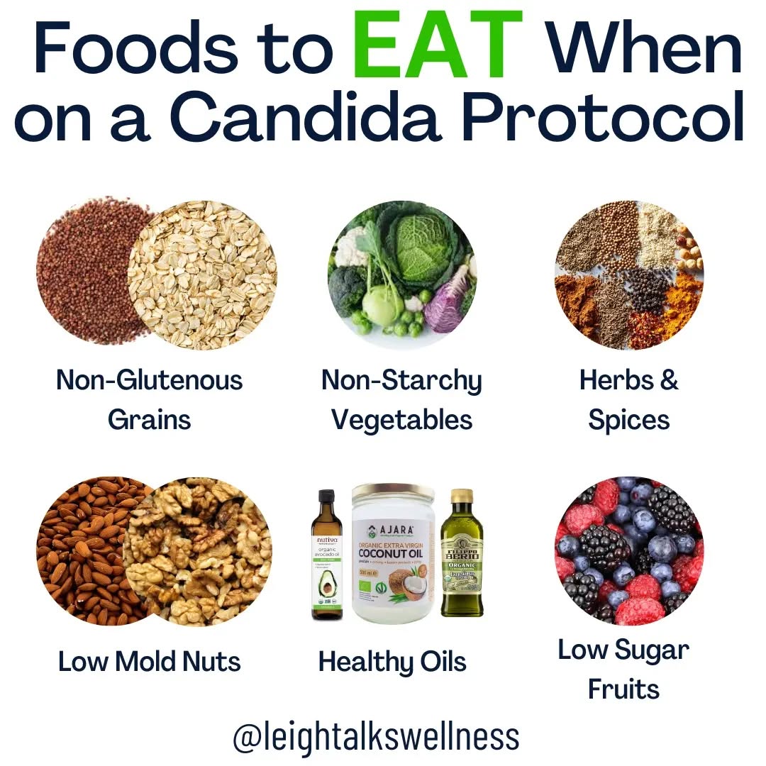 FOODS TO CONSUME WHEN ON AN ANTI-CANDIDA PROTOCOL
👉 First of all checkout previous post on 'Foods to avoid' with Candida overgrowth.
The goal is to reduce the population of the candida growth, reduce GUT inflammation, improve and optimize digestion and boost immune system by incorporating an anti-inflammatory diet.
✔️ Non-Starchy Grains (quinoa, millet, oats)
✔️ Non-starchy vegetables (broccoli, cabbage, Brussels,
✔️ Herbs & Spices (Chilli, garlic, ginger, turmeric)
✔️Low mold nuts & Seeds (Almonds, walnuts)
✔️ Healthy Fats (olive, coconut, avo)
✔️ Low Sugar Fruits (berries, lemon, limes)
#guthealth #guthealing #guthealthtips #guthealthiseverything #guthealthiswealth #candidaovergrowth #candida #ibs #ibsbloating #bloating #candidacleanse #candidaproblems #candidafoods
#lowtox #lowtoxliving #healthegut #healthpractitioner #holististichealth
#holisticpractitioner #wellness #healtheguthealthebody #detox #detoxyourbody #toxins #endotoxins