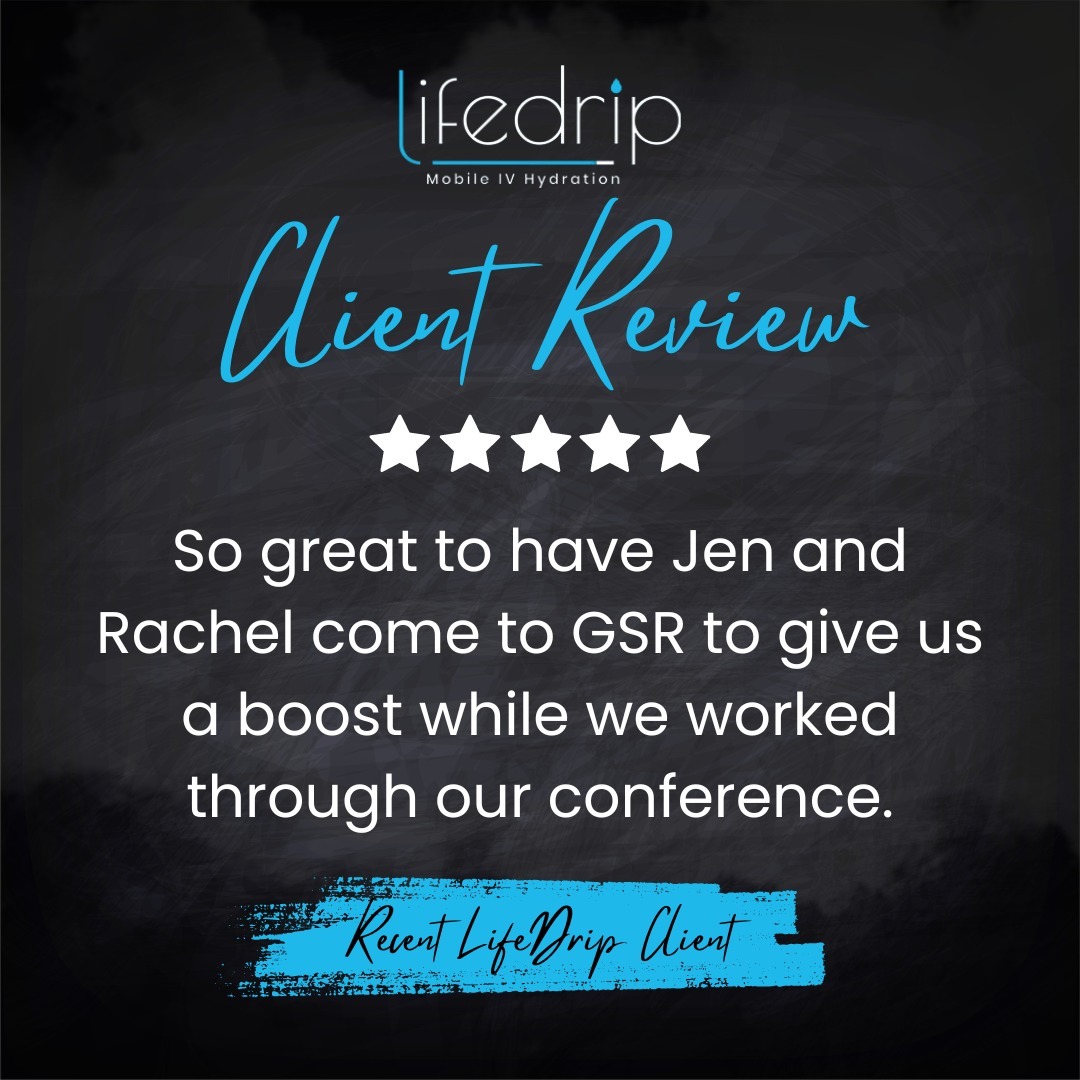 It's our pleasure to be able to give these two clients a boost! To book your appointment, text or call 775-393-9644, email info@thelifedrip.com, or click the link in our bio! 💙
.
.
.
#lifedrip #lifedripivhydration #ivhydration #health #wellness #mobileivhydration #reno #renonv #renosparks #sparks #sparksnv #customerreview #5stars #testimonial #clienttestimonial
