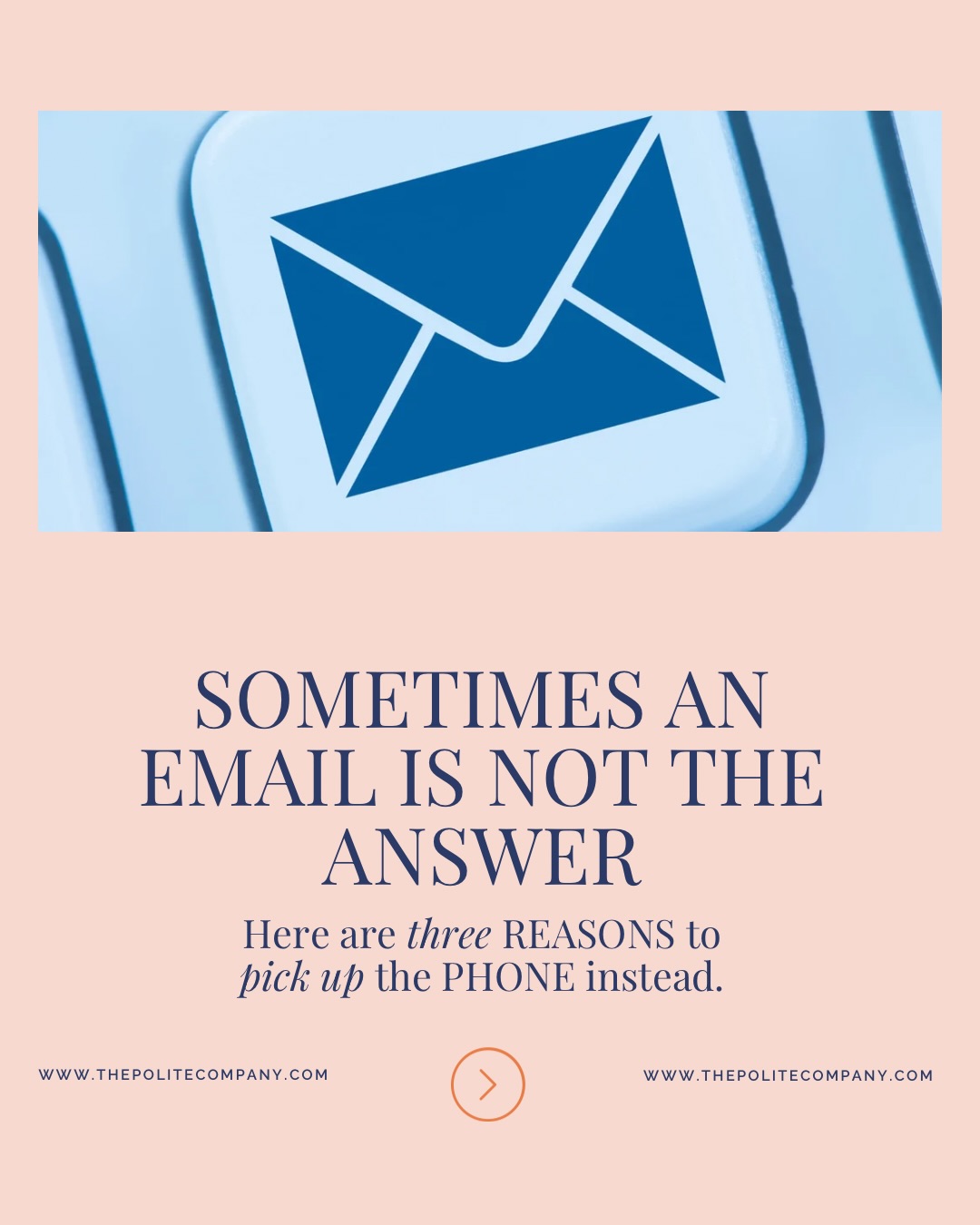 Emails might feel like an efficient way to communicate. We’ve all heard to get it in writing, right?
I learned that the hard way that not every message belongs in an email. Some are better handled with a real conversation.
When has picking up the phone worked better for you?
#ThePoliteCompany #EmailEtiquette #WorkplaceEtiquette