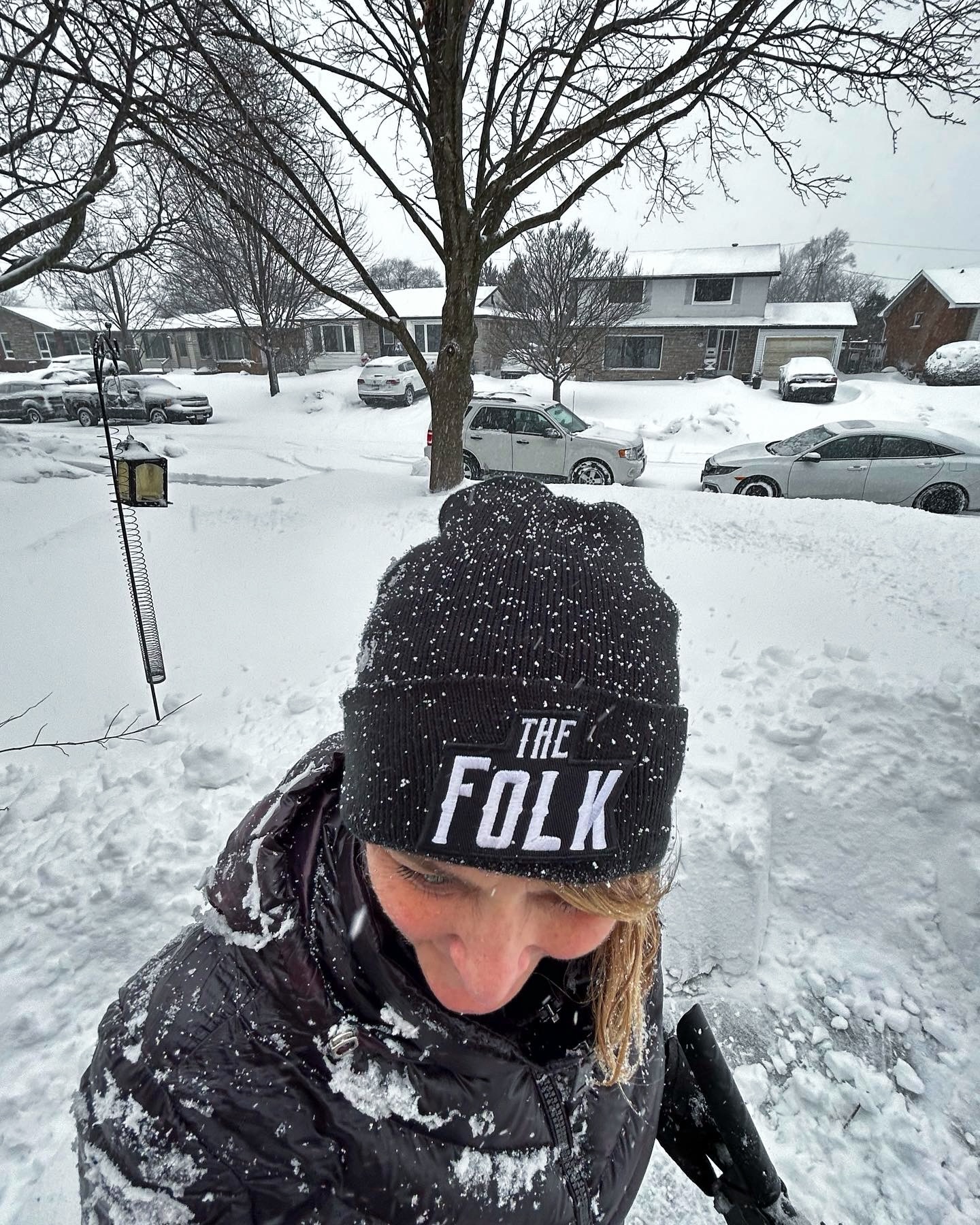 Just when you think you’re caught up… it snows again!Or did it ever really stop? 😅
At least you can look cute snow blowing or shoveling wearing a Folk toque. ❄️❄️❄️❄️